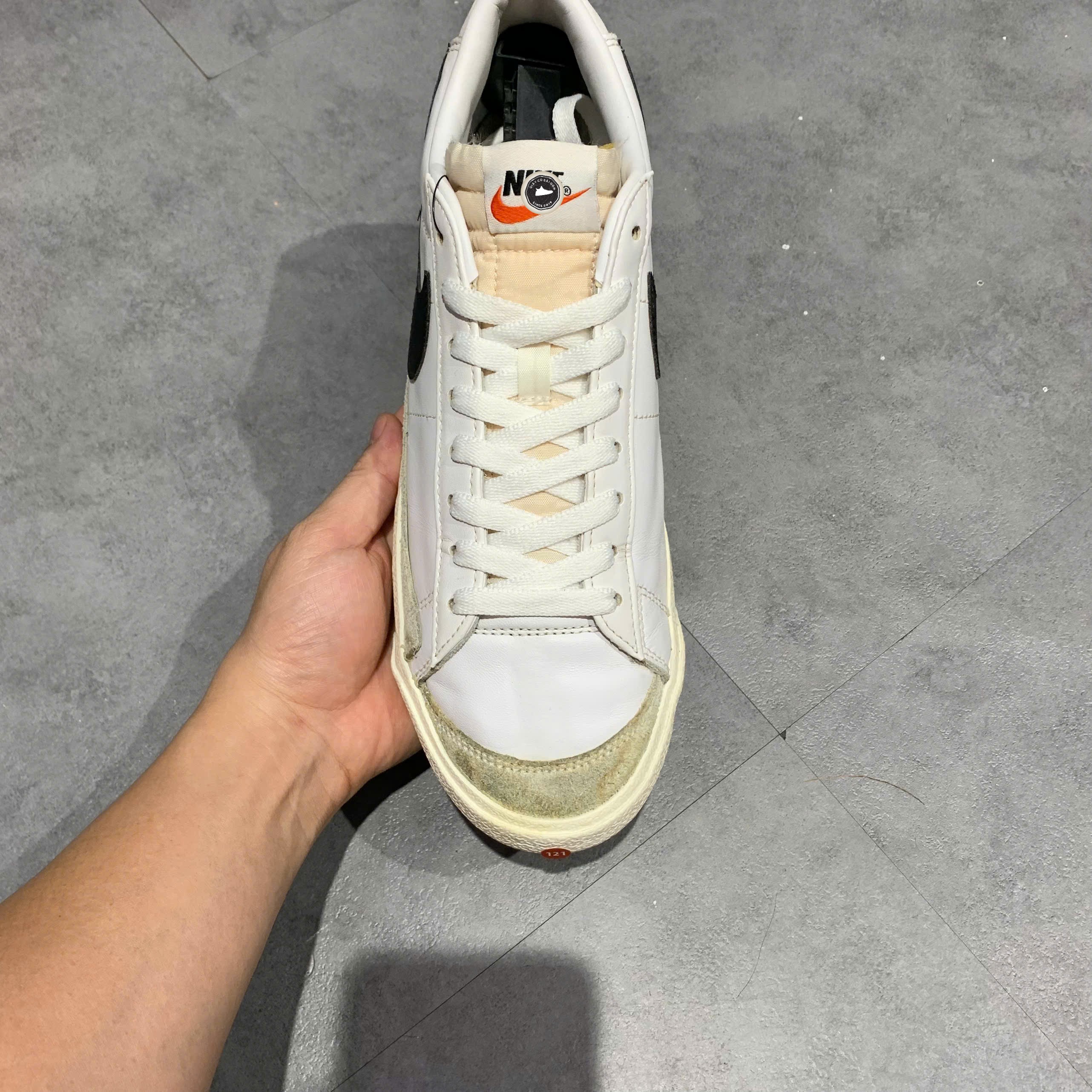 Nike Blazer Low '77 Vintage White Black - DA6364 101 - Size 44 - GIÀY 2HAND CHÍNH HÃNG PVN24406