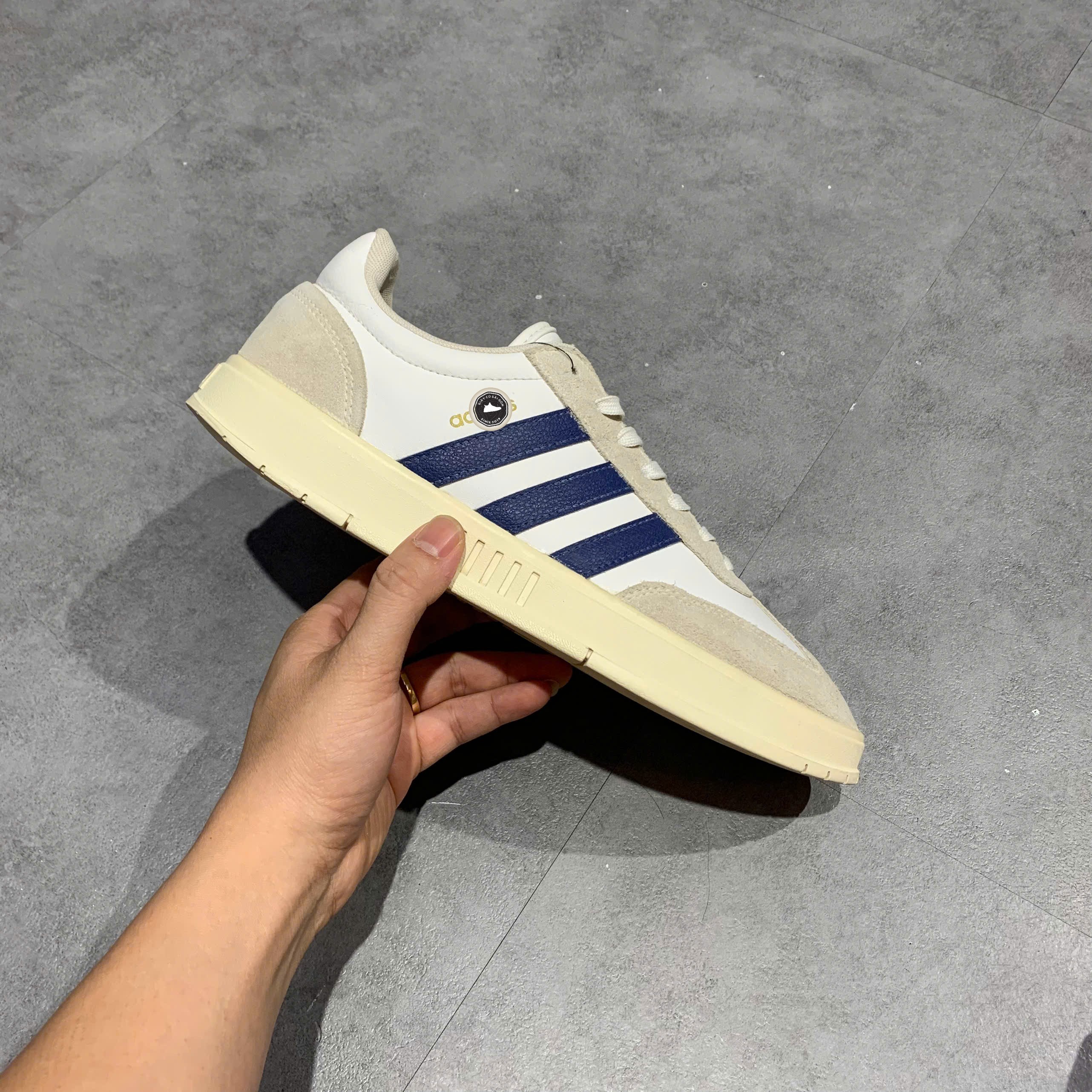 Adidas Gradas 'White Cream Blue' - FX9303 - Size 42 2/3 - GIÀY 2HAND CHÍNH HÃNG PVN24073