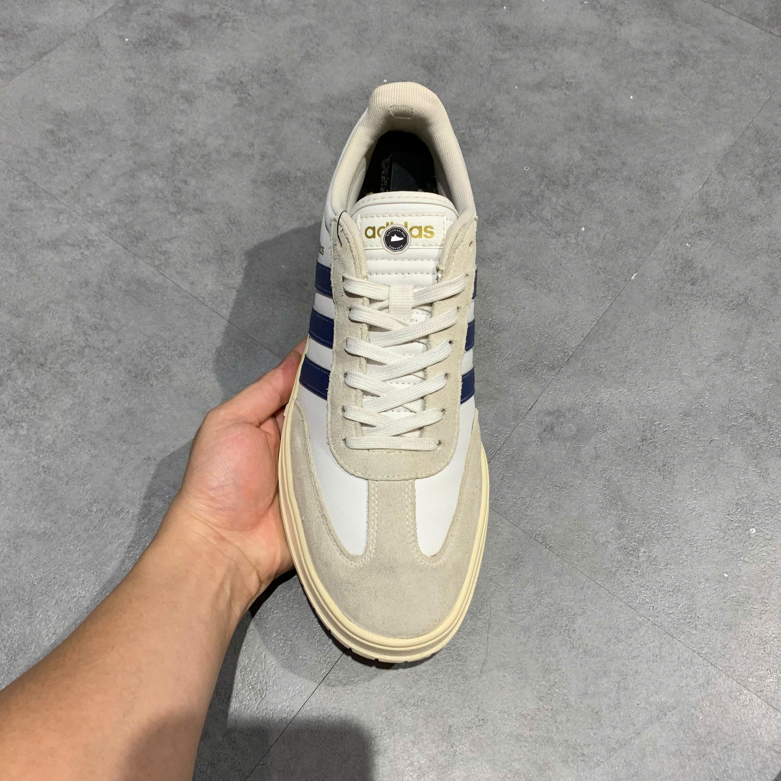 Adidas Gradas 'White Cream Blue' - FX9303 - Size 42 2/3 - GIÀY 2HAND CHÍNH HÃNG PVN24073