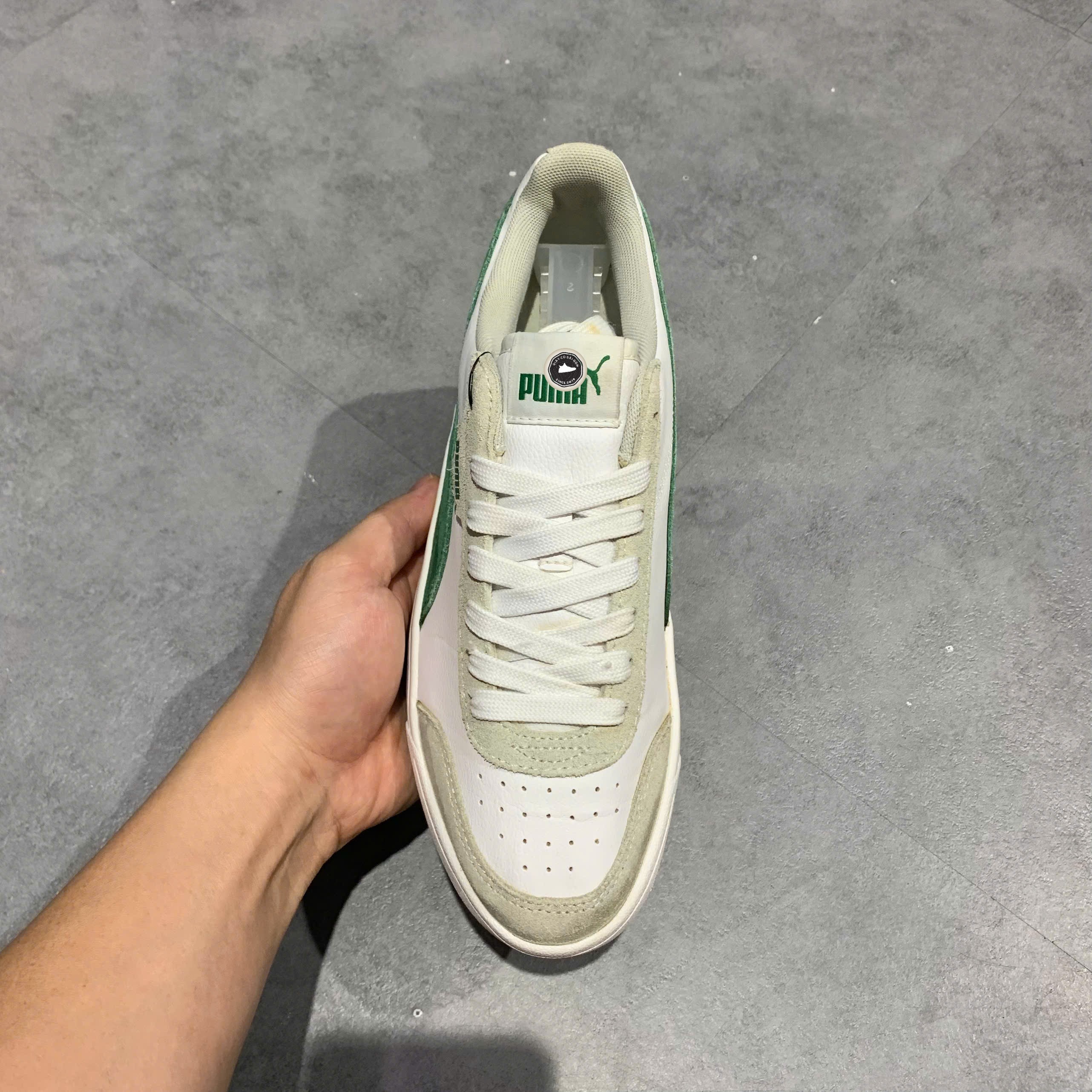 Puma Court Legend Low 'White Amazon Green' - 371931 06 - Size 38.5 - GIÀY 2HAND CHÍNH HÃNG PVN24239