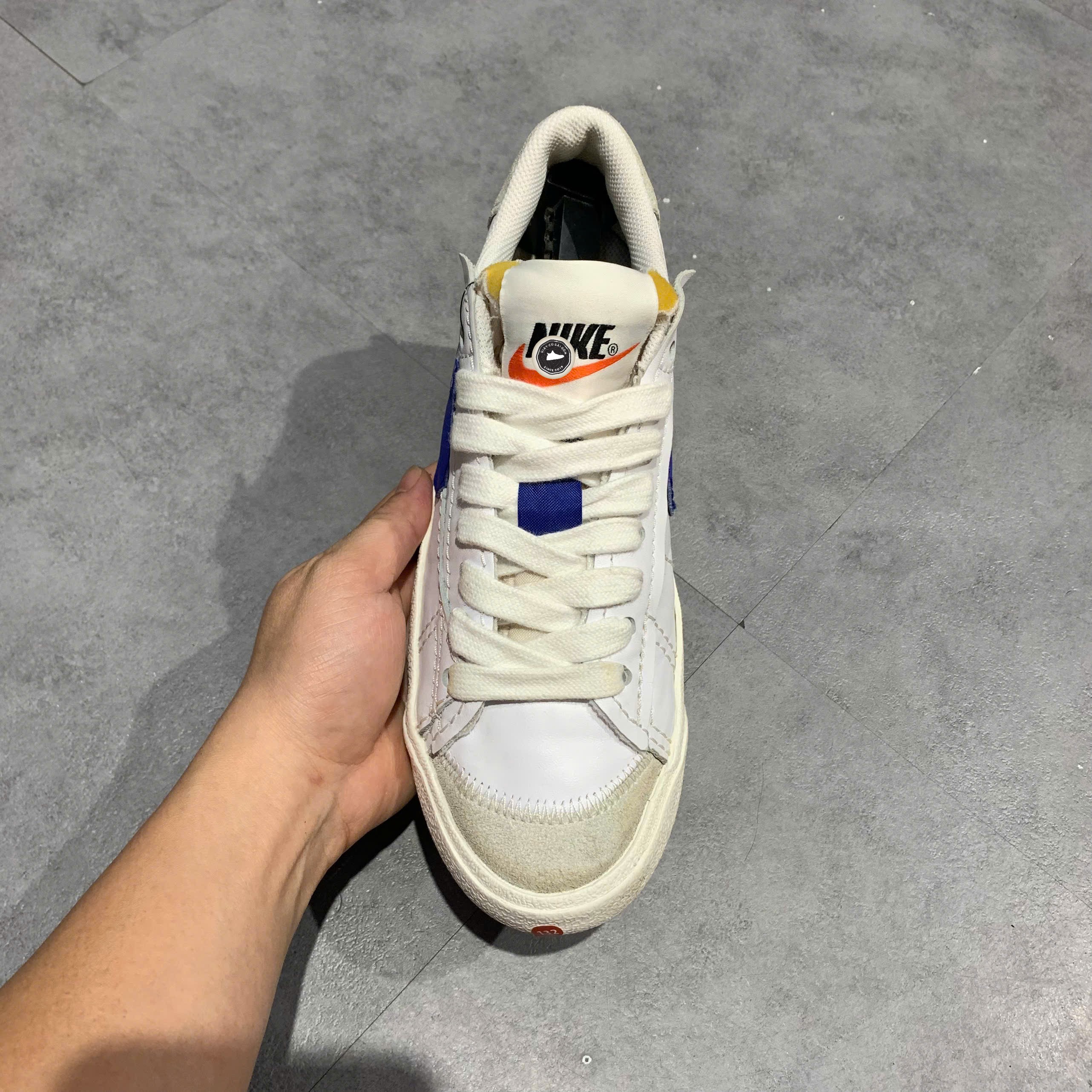 Nike Blazer Low '77 Jumbo White Old Royal - DQ8768 100 - Size 40.5 - GIÀY 2HAND CHÍNH HÃNG PVN24473