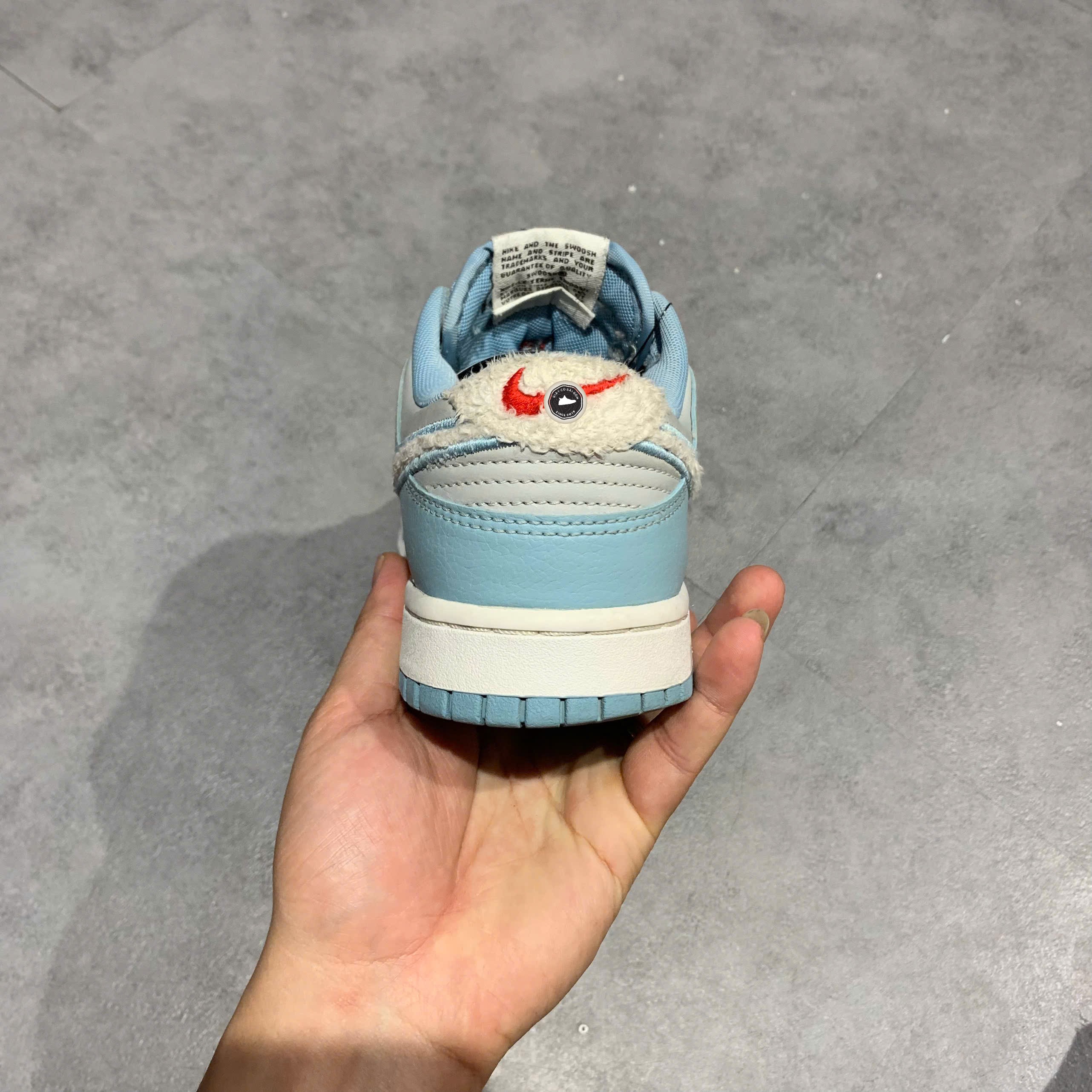 Nike Dunk Low Retro Fleece Swoosh Worn Blue - FB1871 011 - Size 40 - GIÀY 2HAND CHÍNH HÃNG PVN24059
