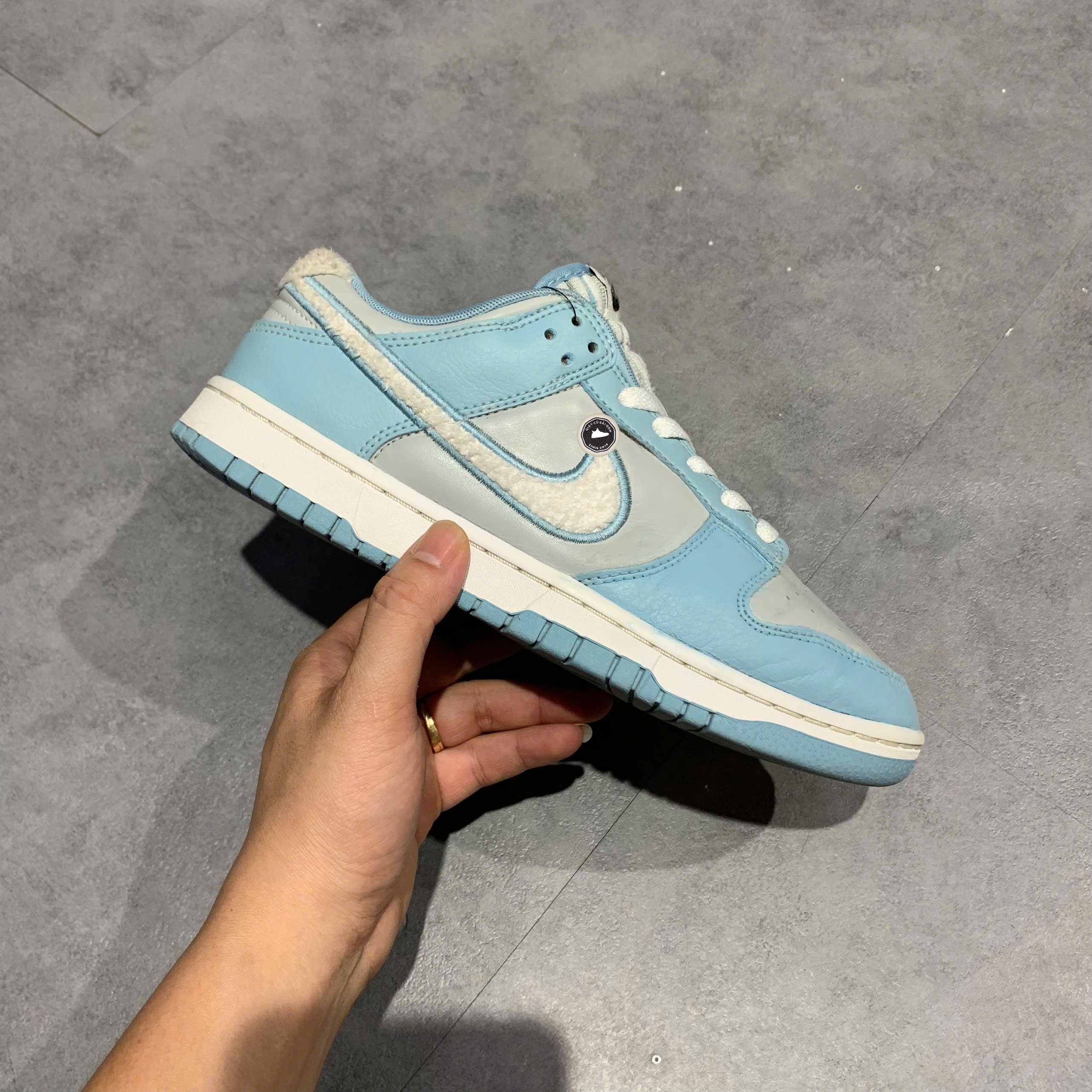 Nike Dunk Low Retro Fleece Swoosh Worn Blue - FB1871 011 - Size 40 - GIÀY 2HAND CHÍNH HÃNG PVN24059