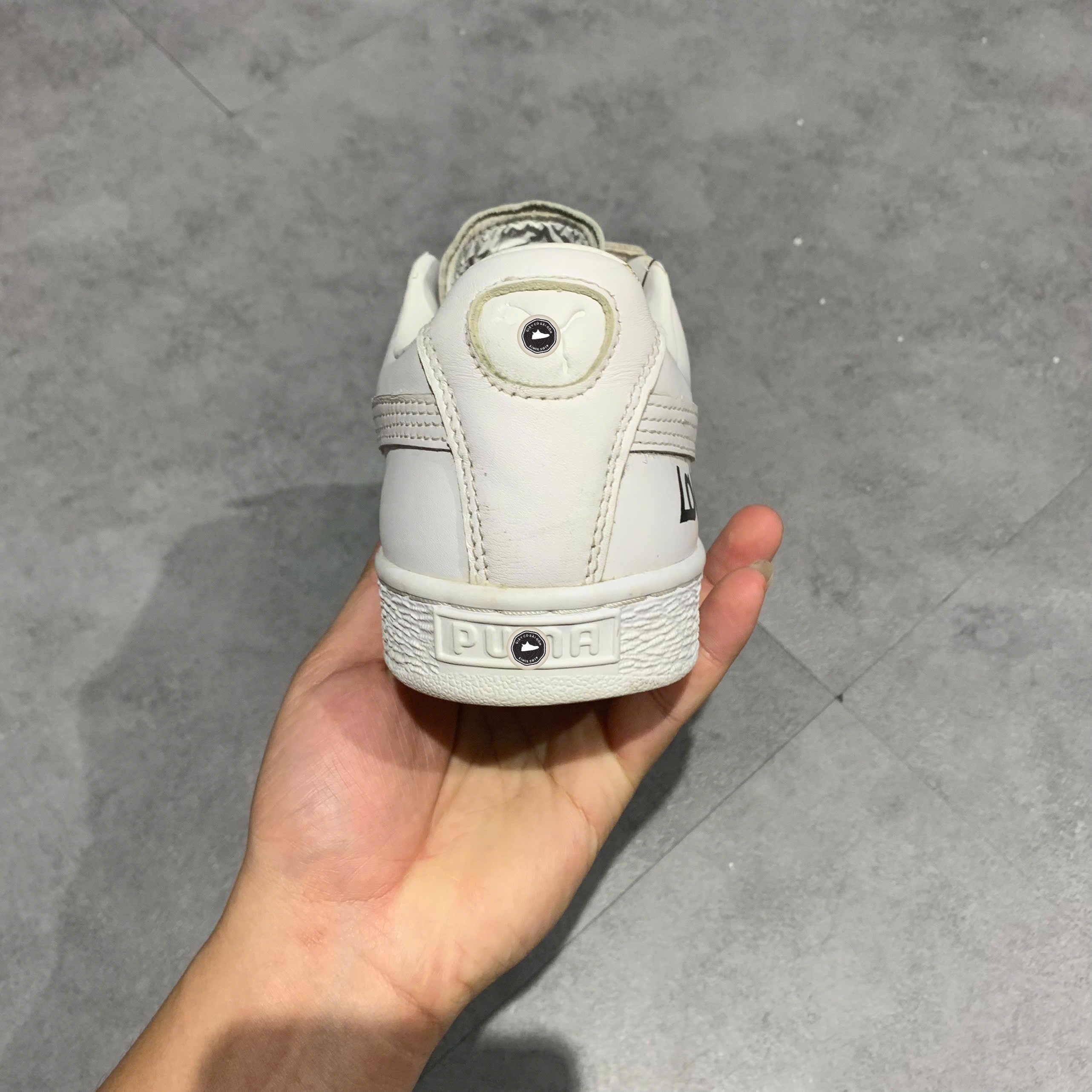 Puma Basket Badge HNDWRTTN White - 370190 01 - Size 40.5 - GIÀY 2HAND CHÍNH HÃNG PVN24405