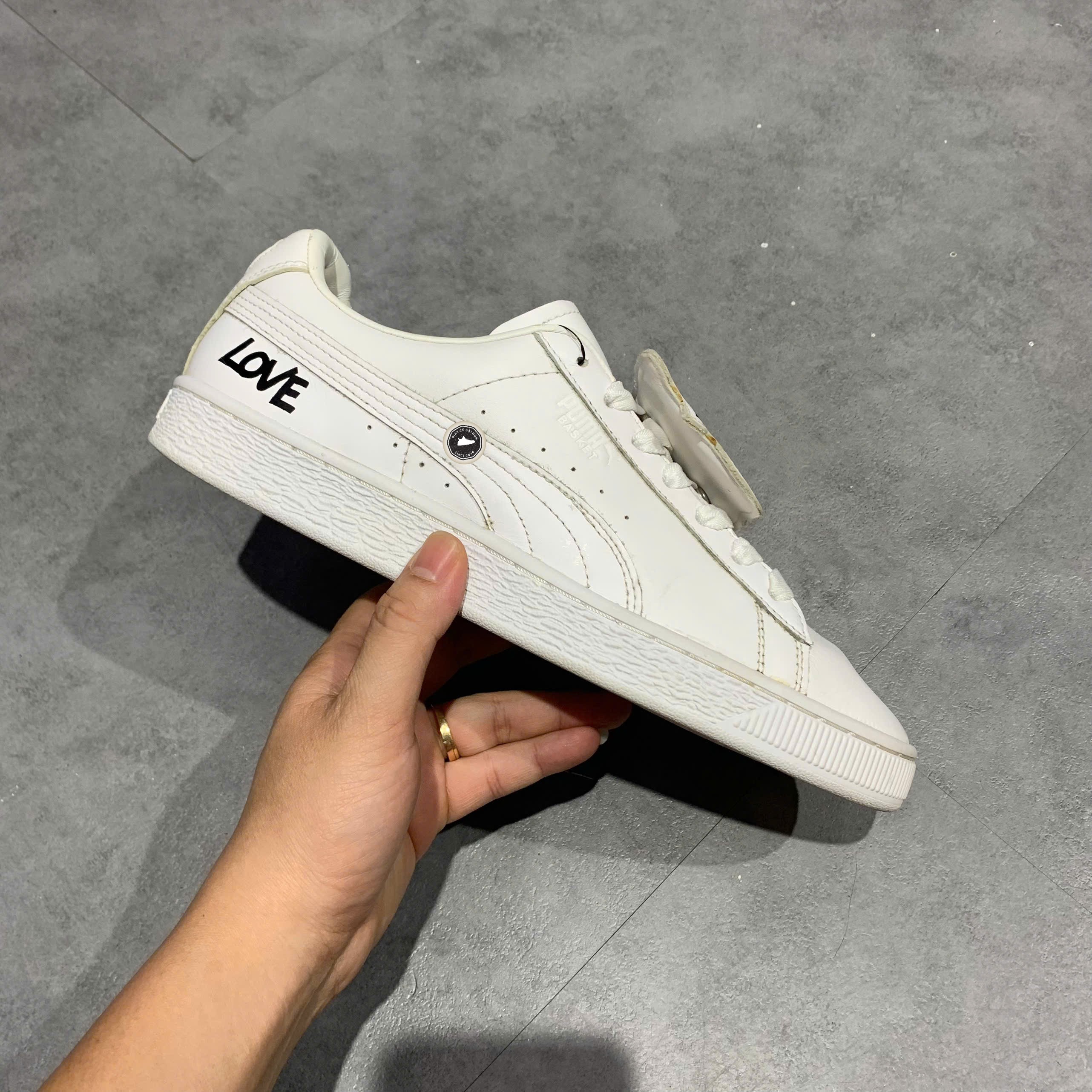 Puma Basket Badge HNDWRTTN White - 370190 01 - Size 40.5 - GIÀY 2HAND CHÍNH HÃNG PVN24405