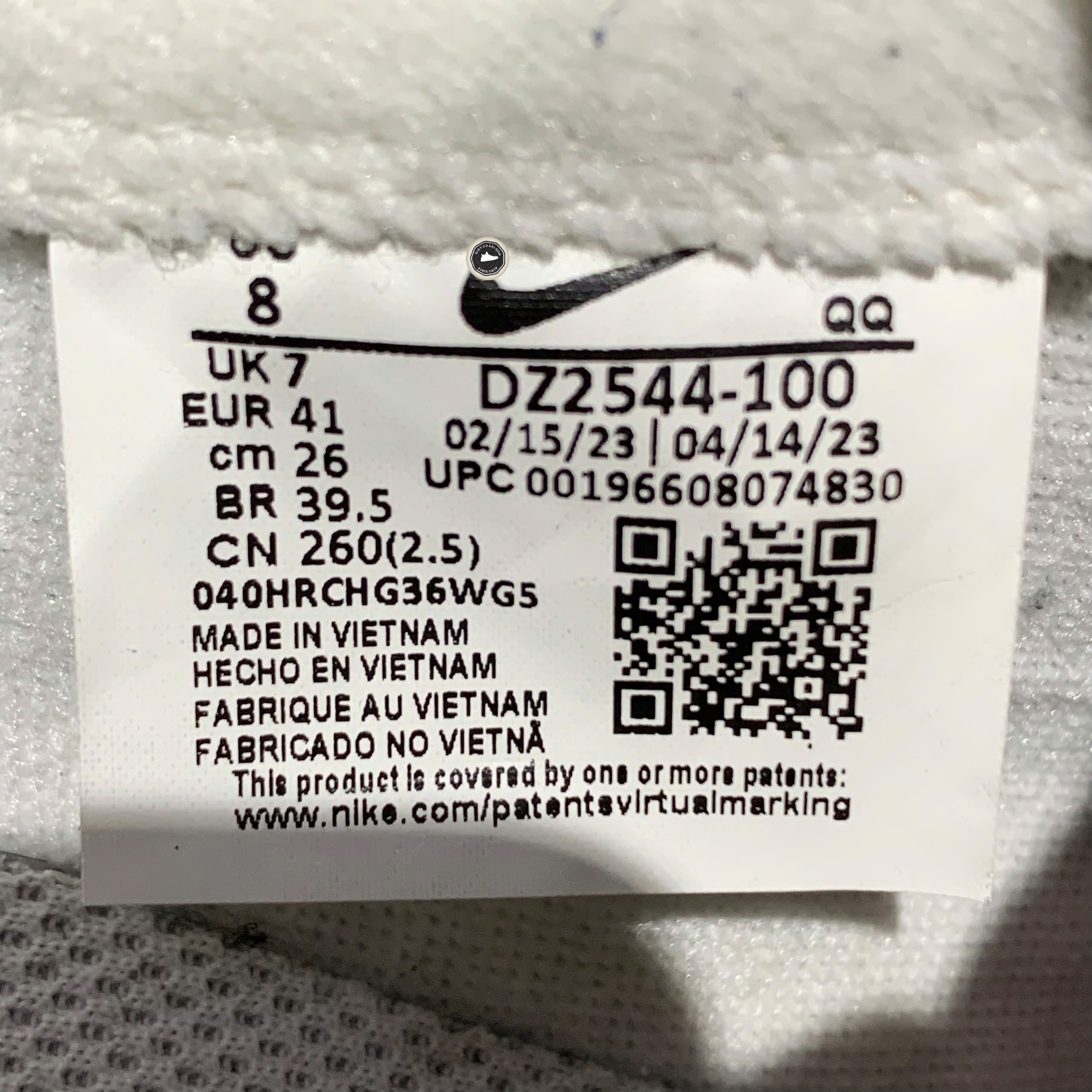 Nike Blazer Low '77 Split White Black Grey - DZ2544 100 - Size 41 - GIÀY 2HAND CHÍNH HÃNG PVN24396
