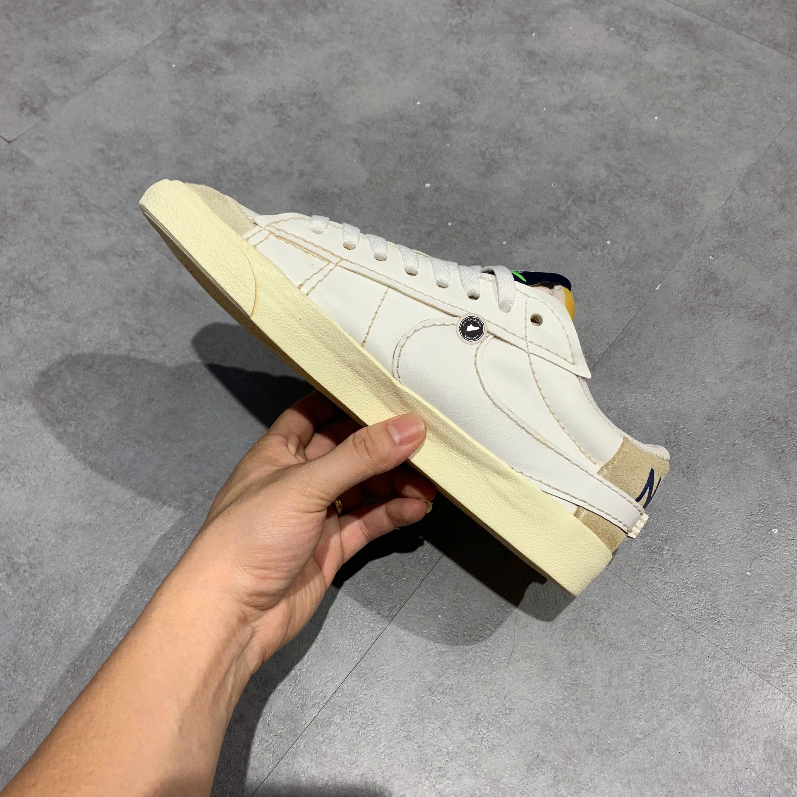Nike Blazer Low '77 Jumbo SE White Navy - FD0378 121 - Size 41 - GIÀY 2HAND CHÍNH HÃNG PVN24228