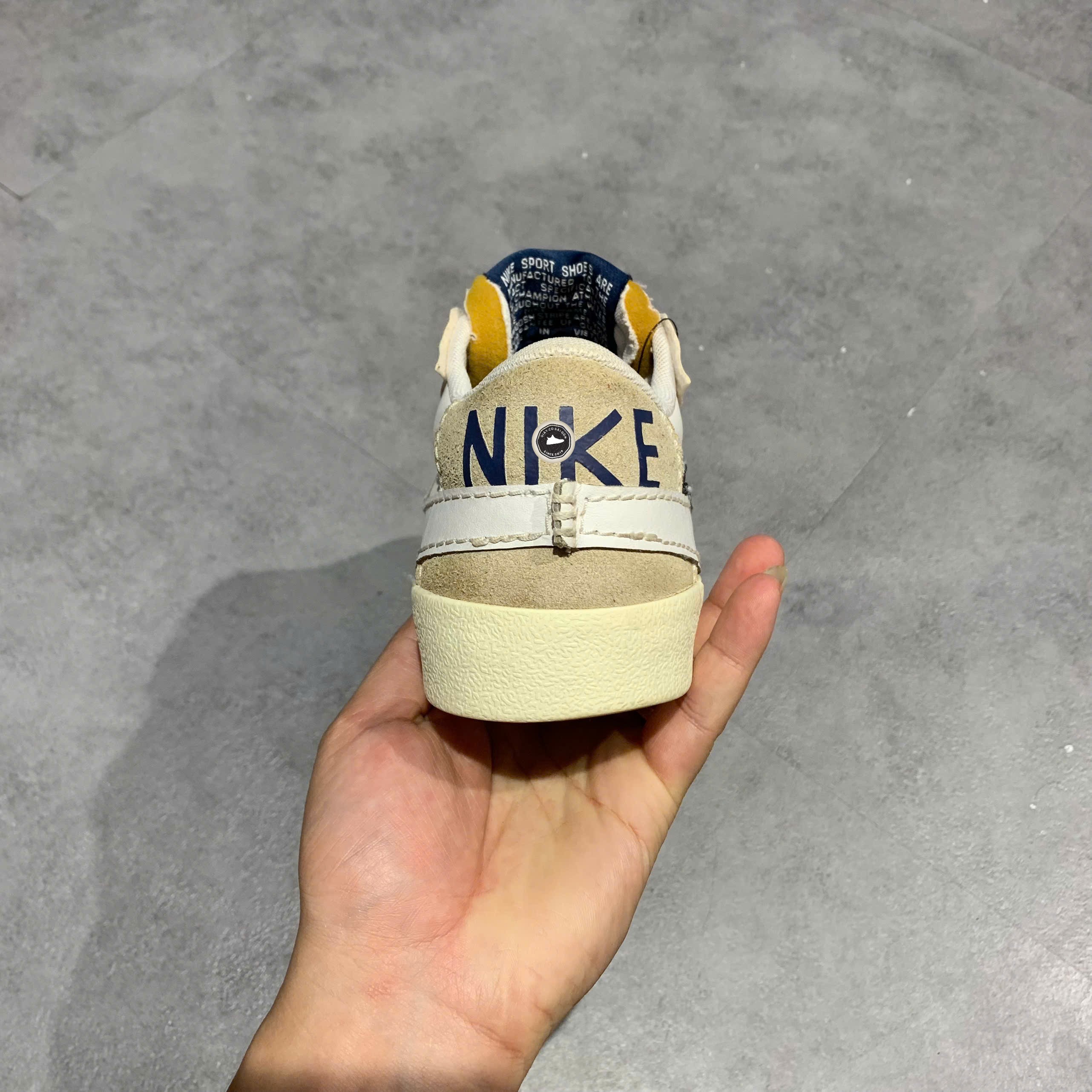 Nike Blazer Low '77 Jumbo SE White Navy - FD0378 121 - Size 41 - GIÀY 2HAND CHÍNH HÃNG PVN24228