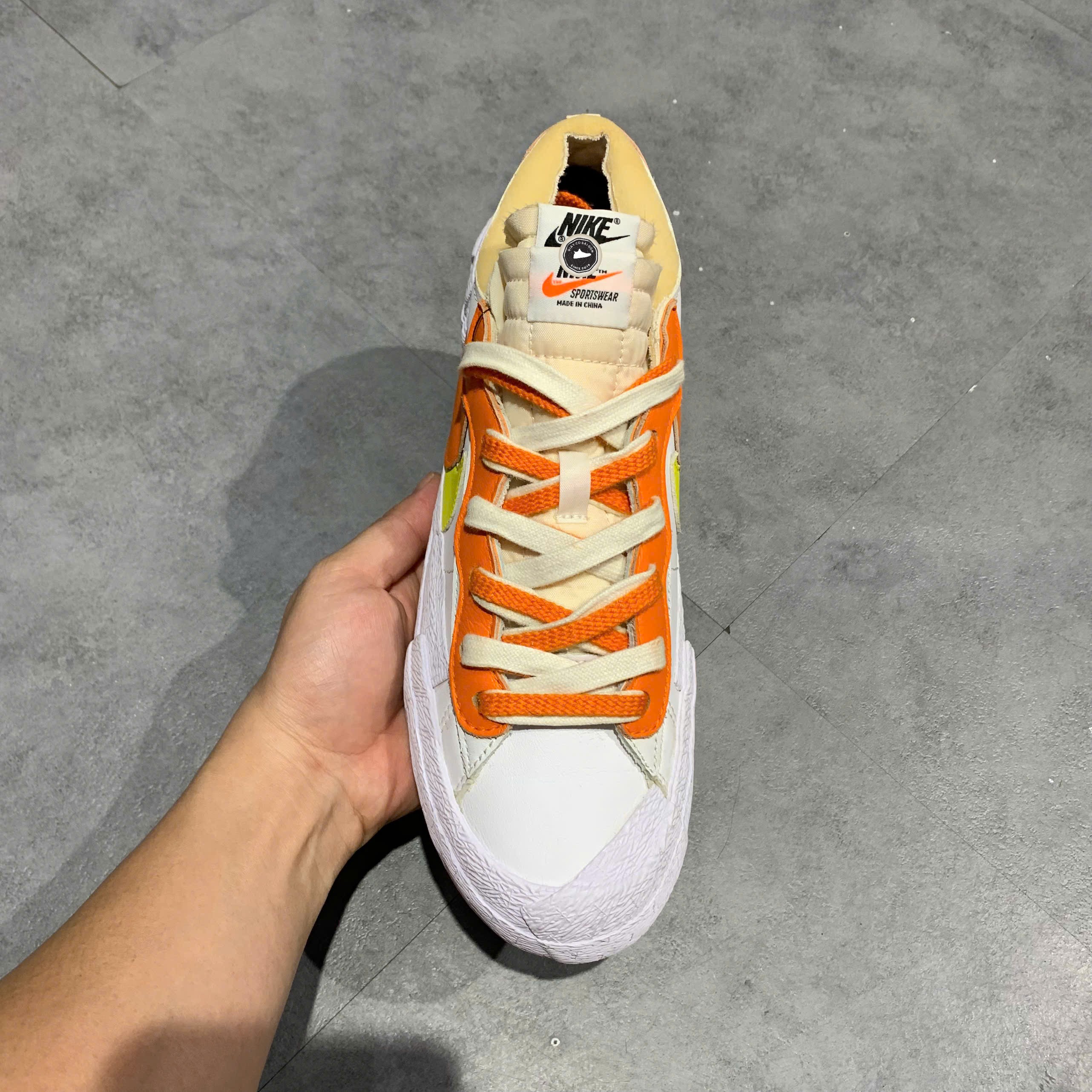 Nike Blazer Low sacai White Magma Orange - DD1877 100 - Size 41 - GIÀY 2HAND CHÍNH HÃNG PVN24113