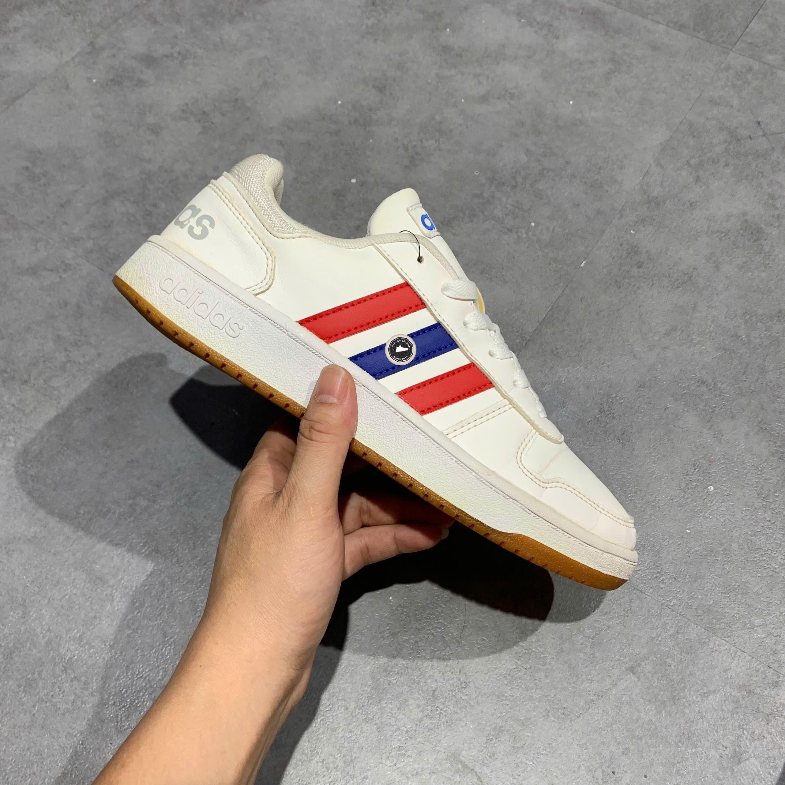 ADIDAS NEO HOOPS 2.0 'WHITE RED BLUE' FW9349 - Size 40 2/3 - GIÀY 2HAND CHÍNH HÃNG PVN2441111