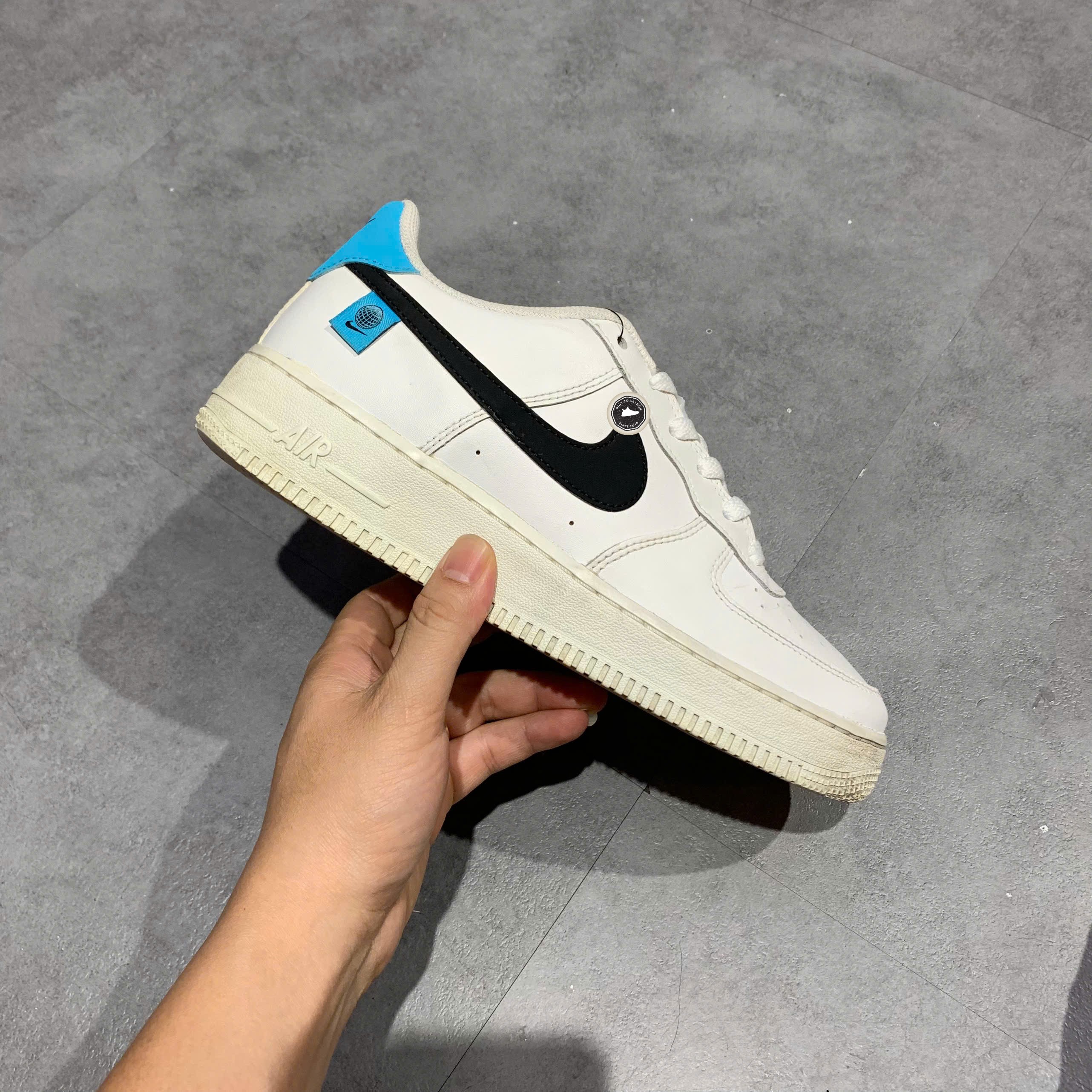 Nike Air Force 1 Low '07 Worldwide Pack Blue Fury (GS) - CN8533 100 - Size 40 - GIÀY 2HAND CHÍNH HÃNG PVN24223