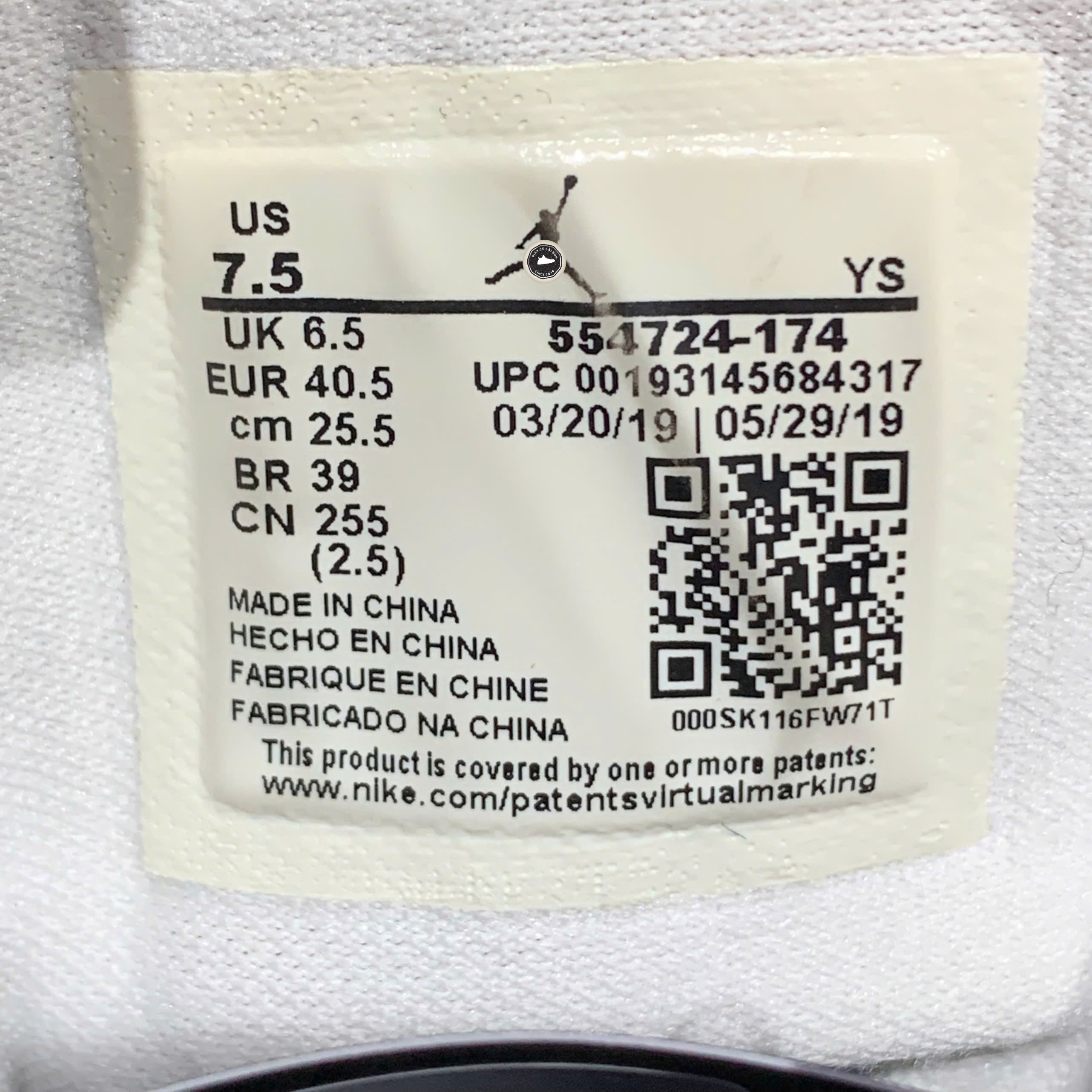 NIKE AIR JORDAN 1 MID ‘OBSIDIAN’ 554724-174 - Size 40.5 - GIÀY 2HAND CHÍNH HÃNG PVN24235