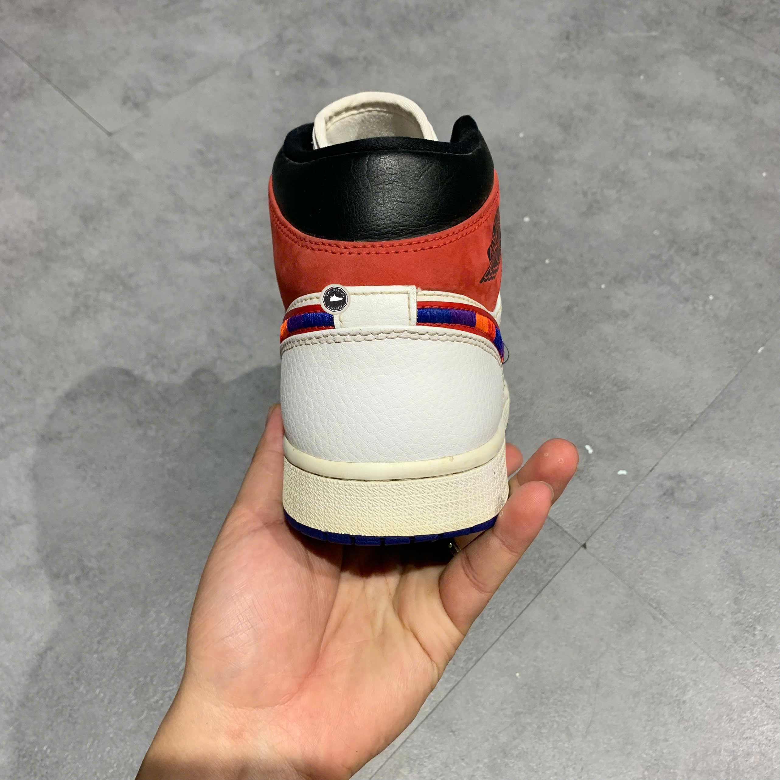 Air Jordan 1 Mid Multi-Color Swoosh - 852542 146 - Size 42.5 - GIÀY 2HAND CHÍNH HÃNG PVN24747