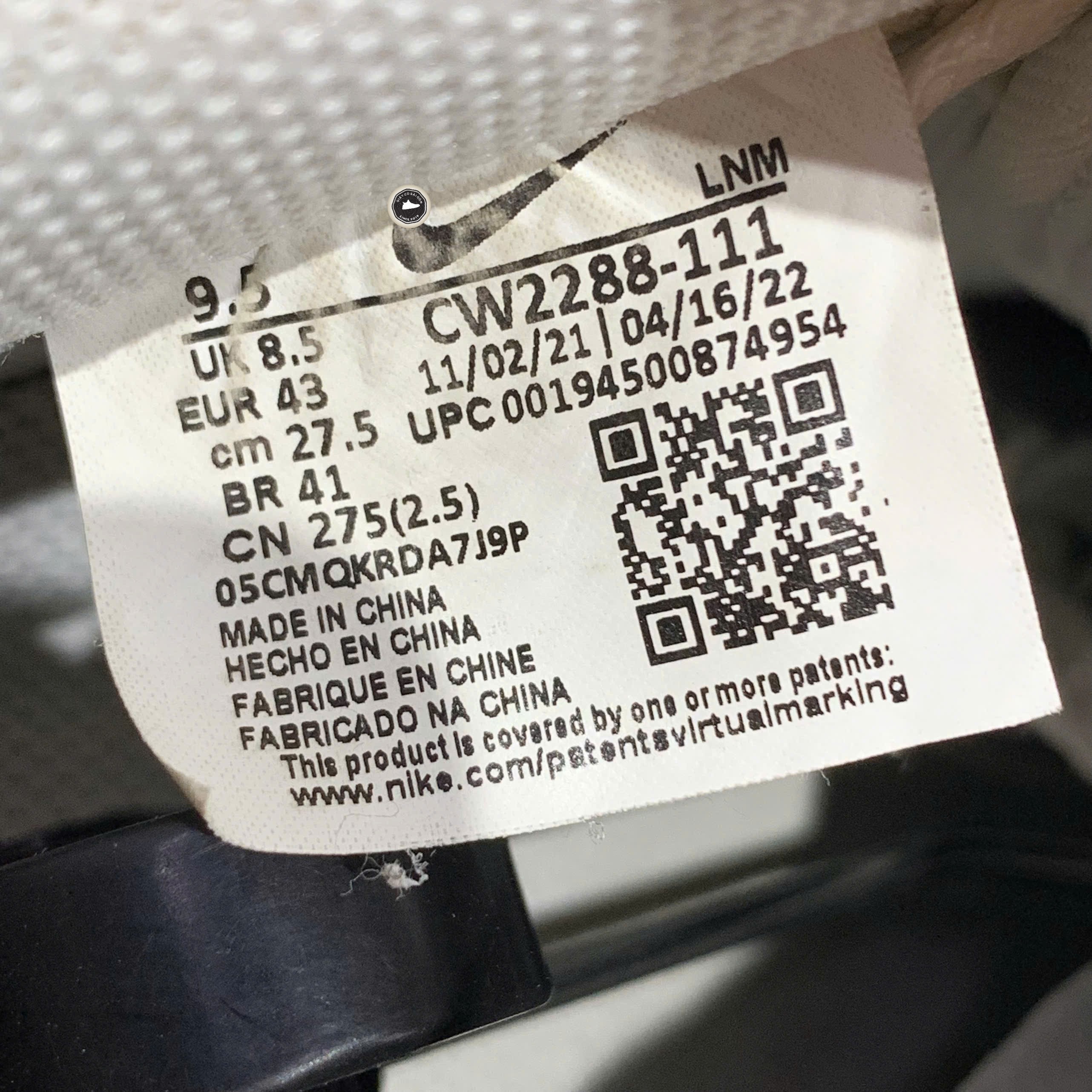 Nike Air Force 1 '07 Low White - CW2288 111 - Size 43 - GIÀY 2HAND CHÍNH HÃNG PVN24905