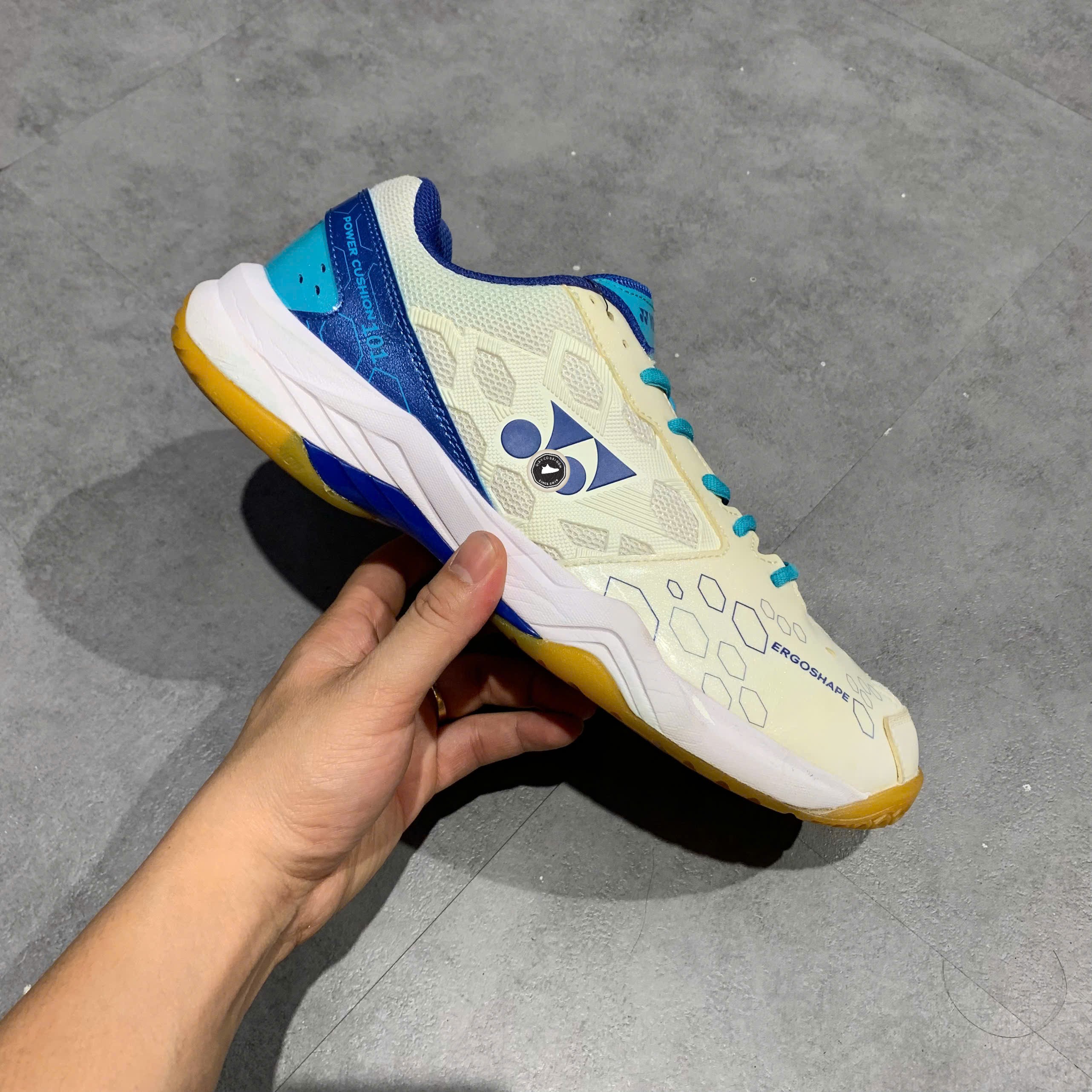 Giày Cầu Lông Yonex Power Cushion 101CR - SHB101CR TRẮNG XANH - Size 43 - GIÀY 2HAND CHÍNH HÃNG PVN25185
