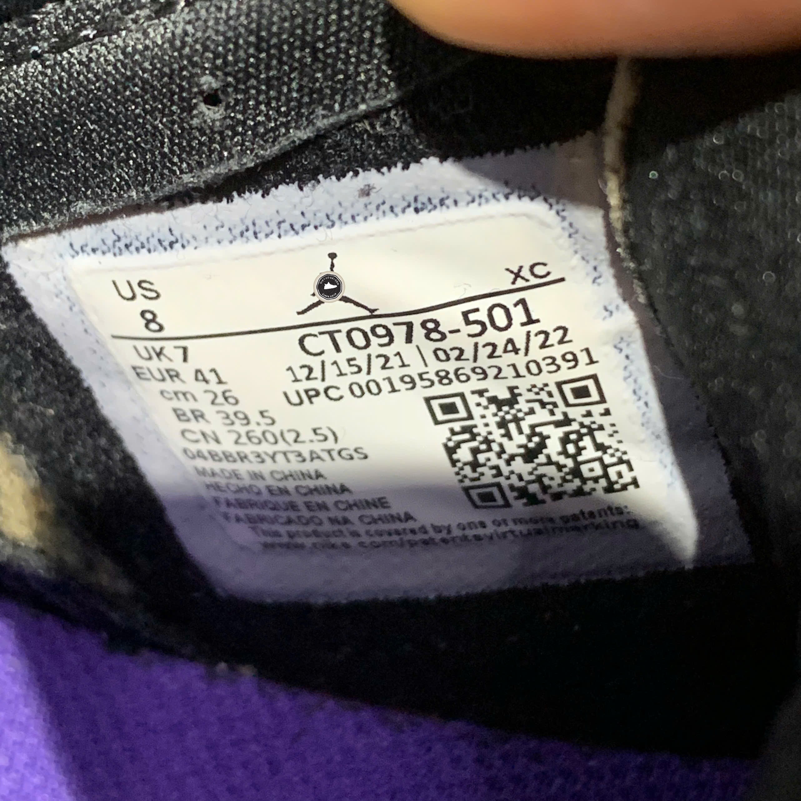 Air Jordan 1 Zoom CMFT Crater Purple - CT0978-501 - Size 41 - GIÀY 2HAND CHÍNH HÃNG PVN25419