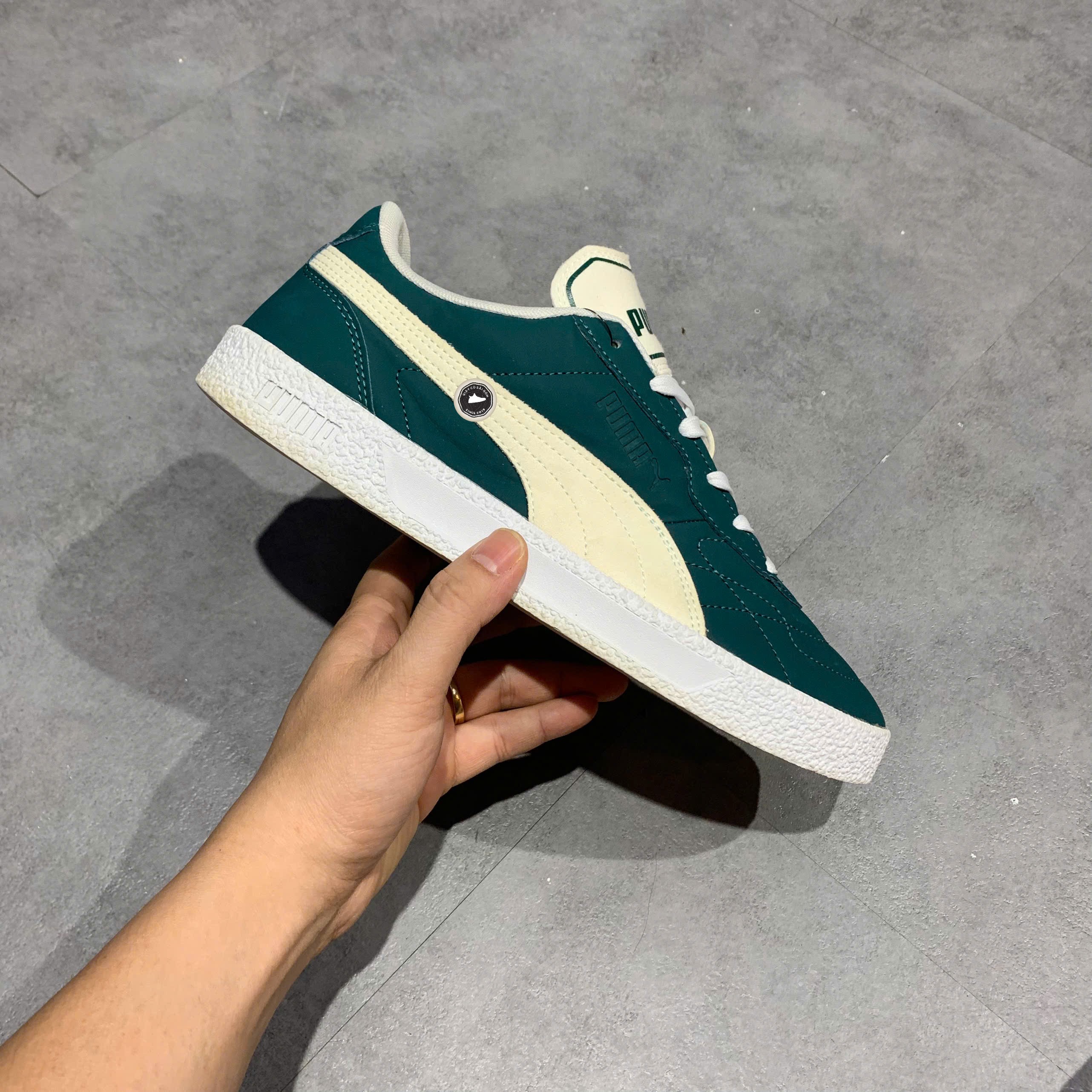 Puma Club Zone Varsity Green White - 391168-02 - Size 40.5 - GIÀY 2HAND CHÍNH HÃNG PVN25348