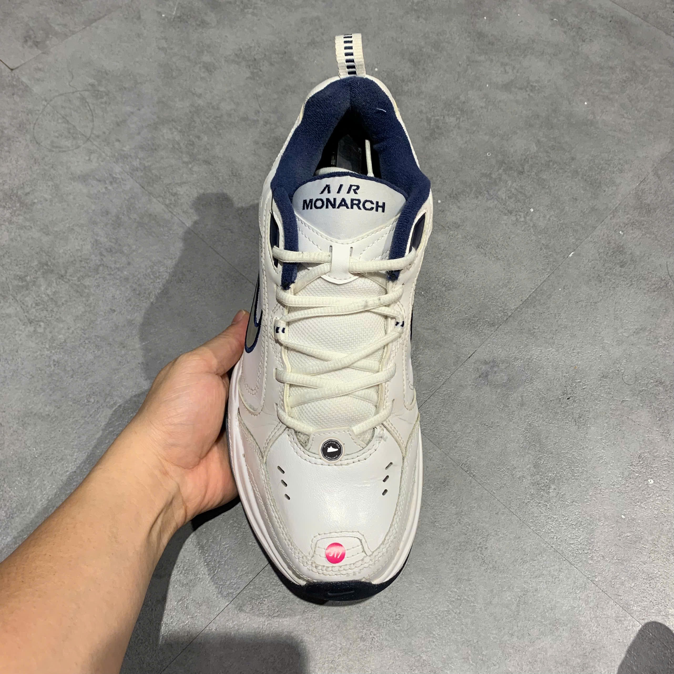 Nike Air Monarch IV White Navy - 415445-102 - Size 43 - GIÀY 2HAND CHÍNH HÃNG PVN25683