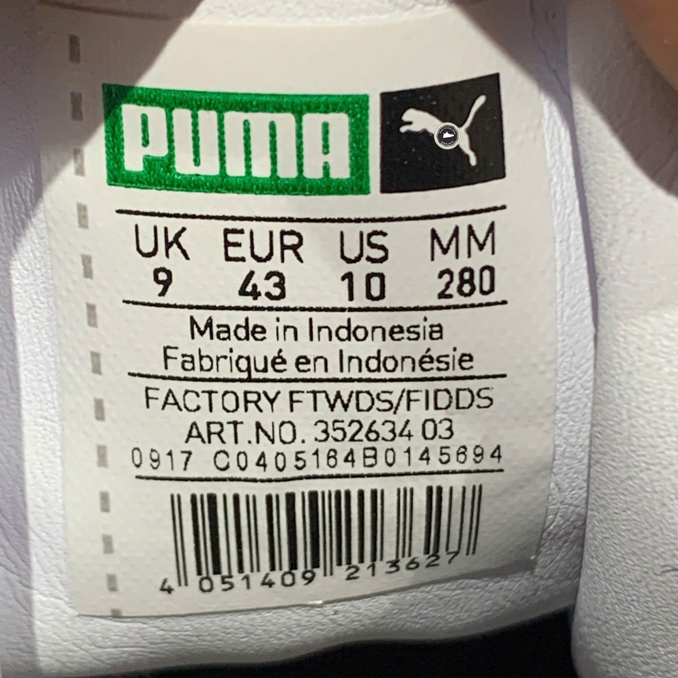 Puma Suede Classic Black White - 352634 03 - Size 43 - GIÀY 2HAND CHÍNH HÃNG PVN25678