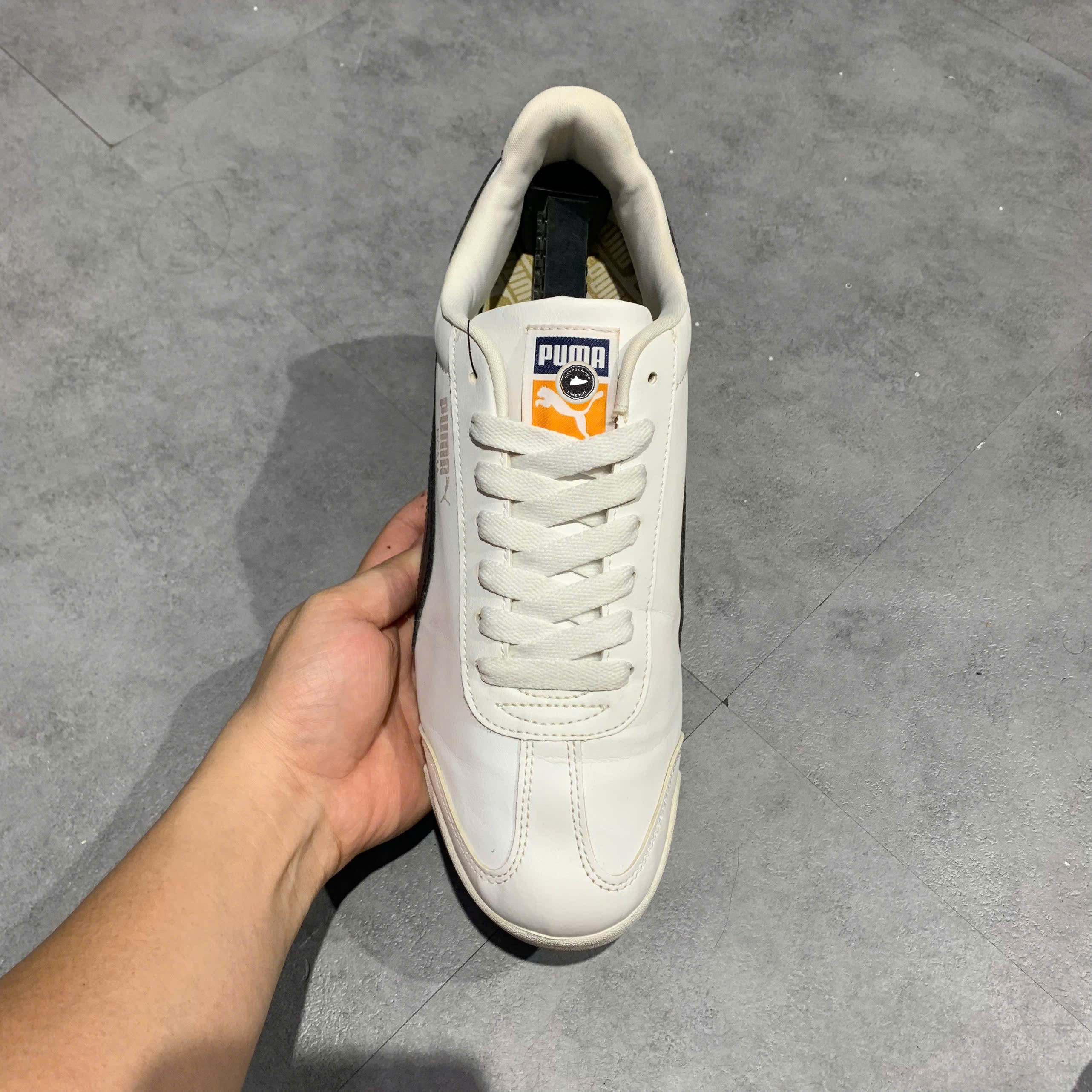 Puma Roma Basic White Black Blue Orange - 369571-42 - Size 43 - GIÀY 2HAND CHÍNH HÃNG PVN25684