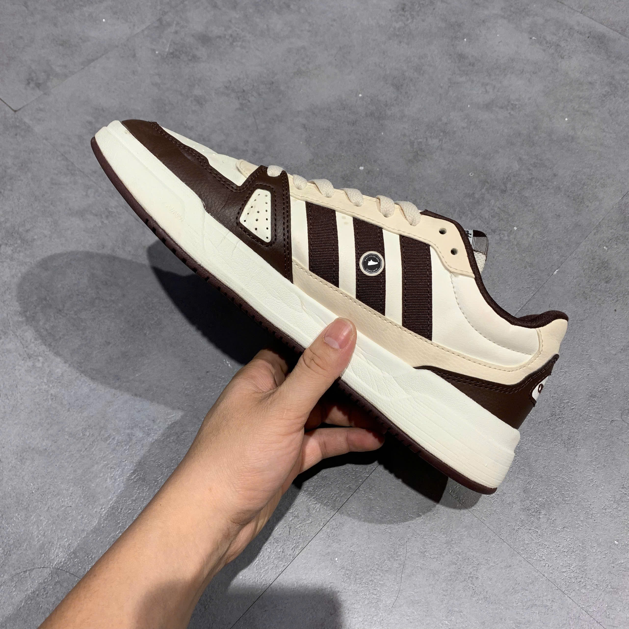 Adidas Court Silk Wonder White Shadow Brown - JS3419 - Size 43 1/3 - GIÀY 2HAND CHÍNH HÃNG PVN25638