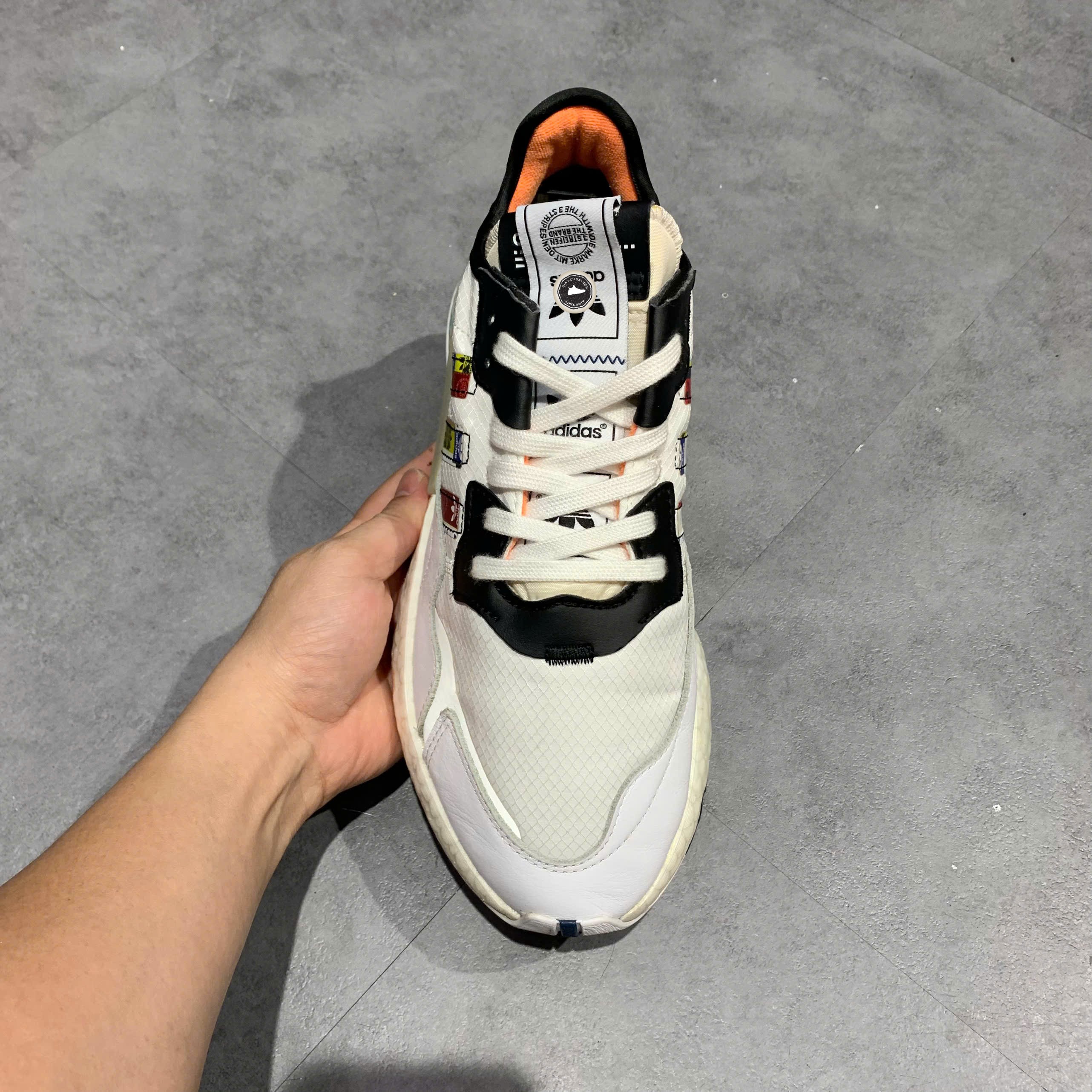 Adidas Nite Jogger Logo Pack White Multi - FX3811 - Size 43 1/3 - GIÀY 2HAND CHÍNH HÃNG PVN25637
