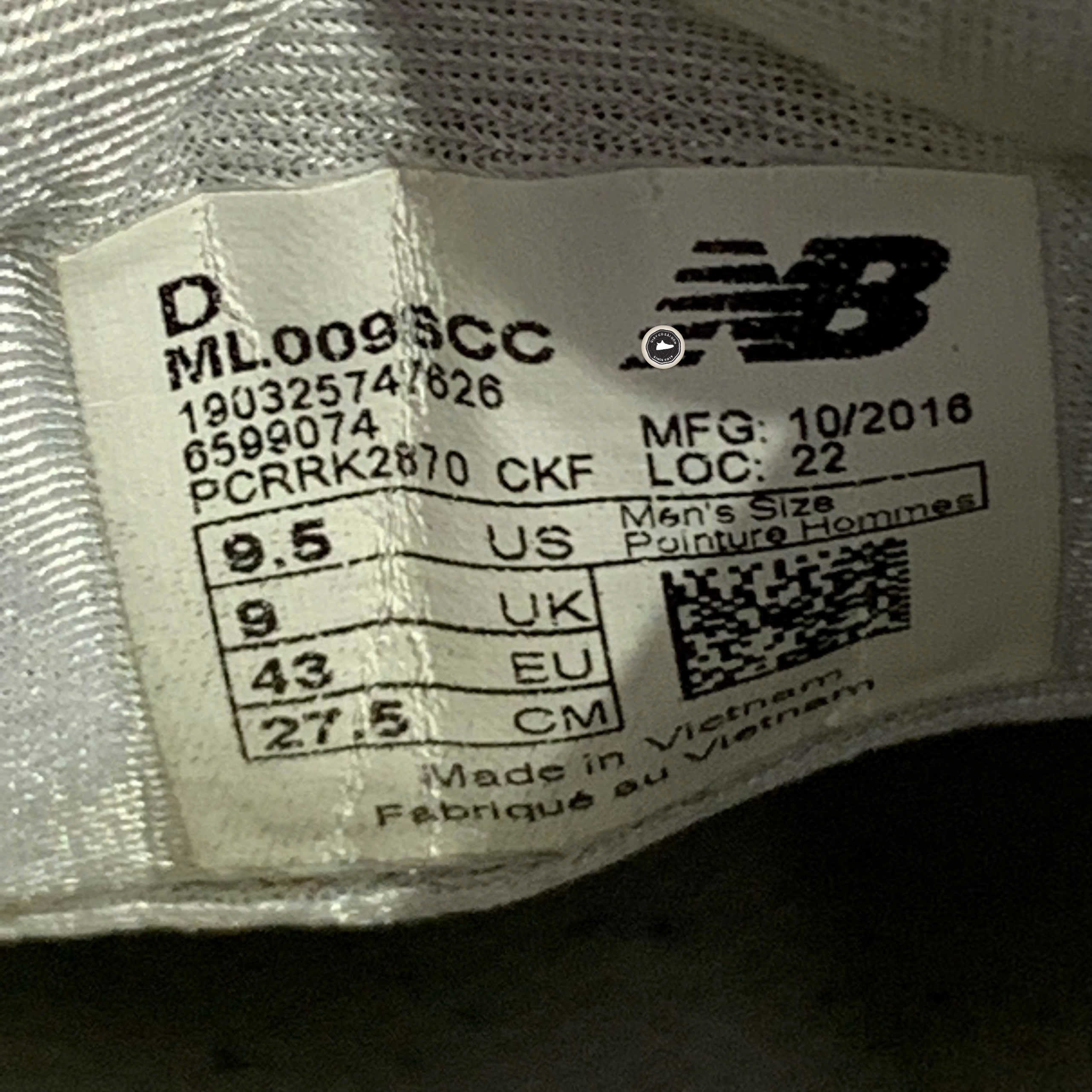 New Balance 009 Grey Off White - ML009SCC - Size 43 - GIÀY 2HAND CHÍNH HÃNG PVN25632