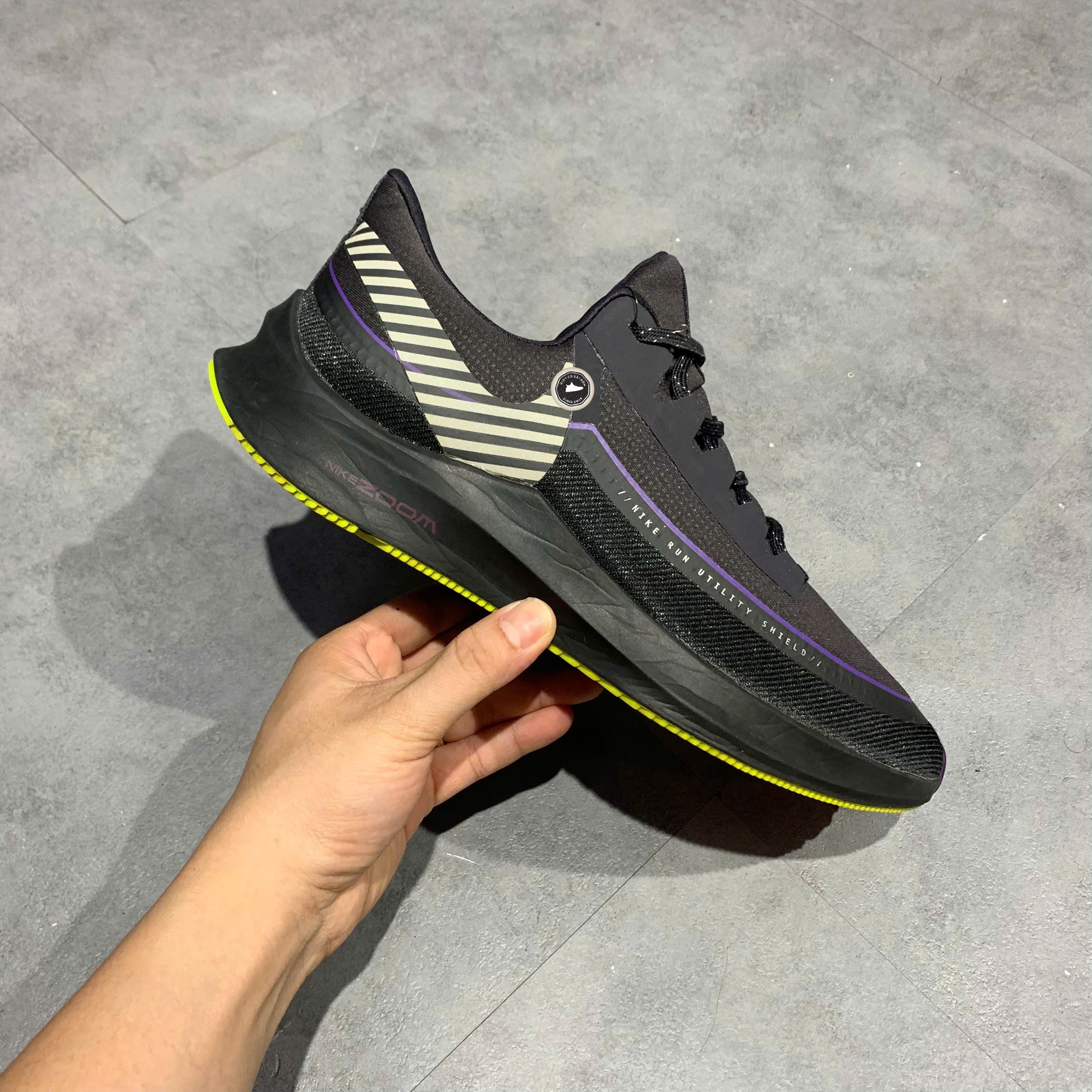 Nike Air Zoom Pegasus 36 Shield Black Voltage Purple - BQ3190-002 - Size 43 - GIÀY 2HAND CHÍNH HÃNG PVN25654
