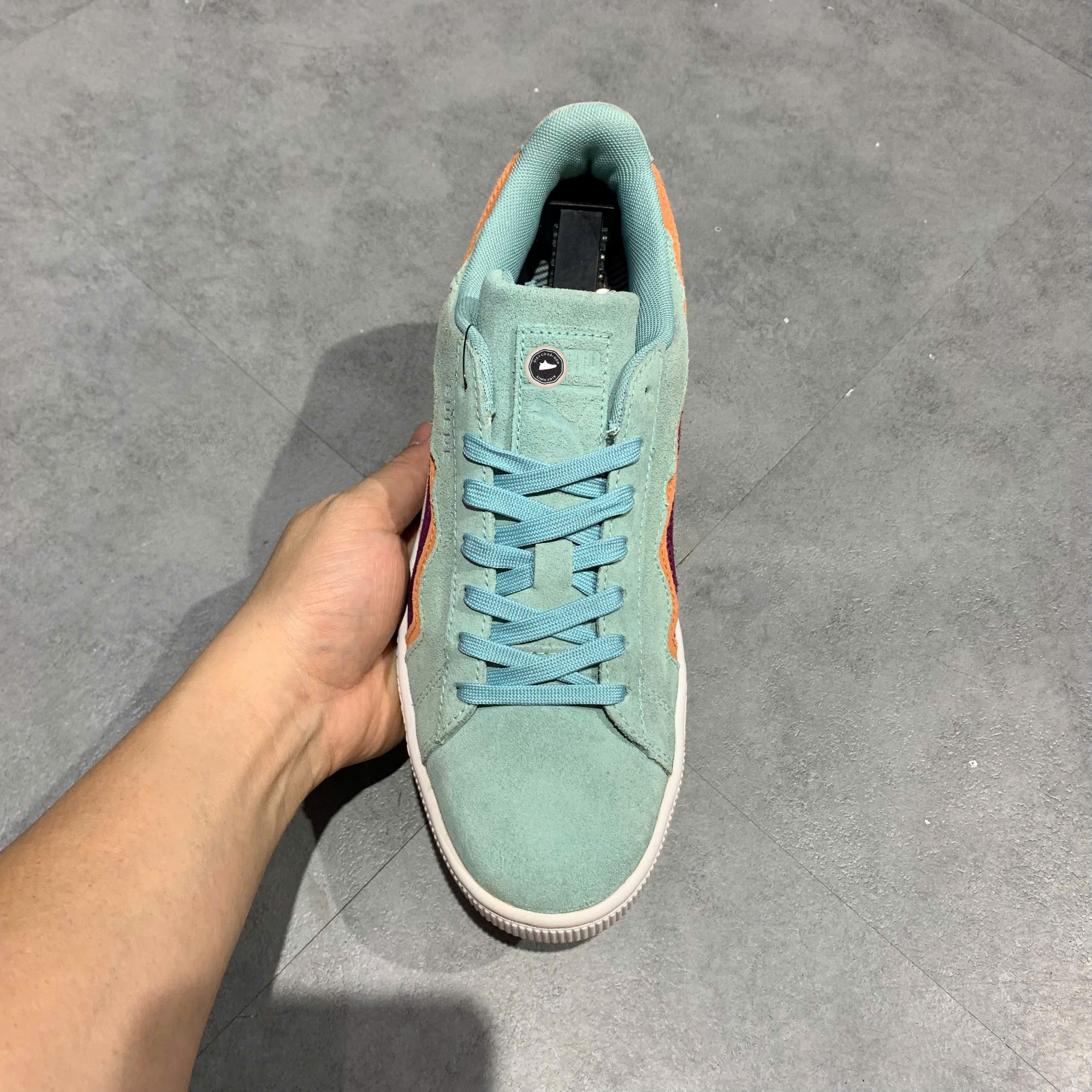 Giày Thời Trang Puma Suede Layers Eggshell Blue Sweet Grape - 382851-01 - Size 40 - GIÀY 2HAND CHÍNH HÃNG PVN25322