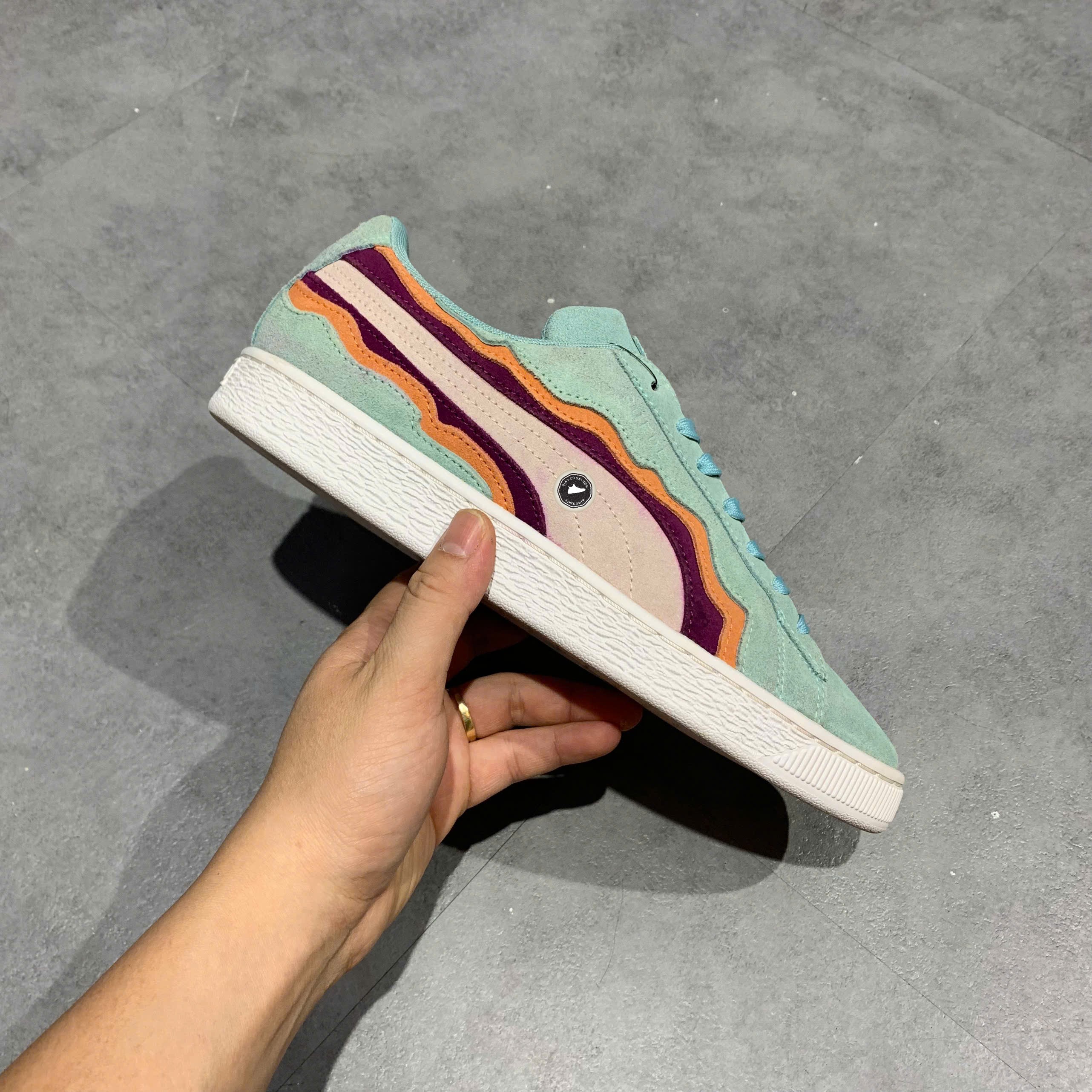 Giày Thời Trang Puma Suede Layers Eggshell Blue Sweet Grape - 382851-01 - Size 40 - GIÀY 2HAND CHÍNH HÃNG PVN25322