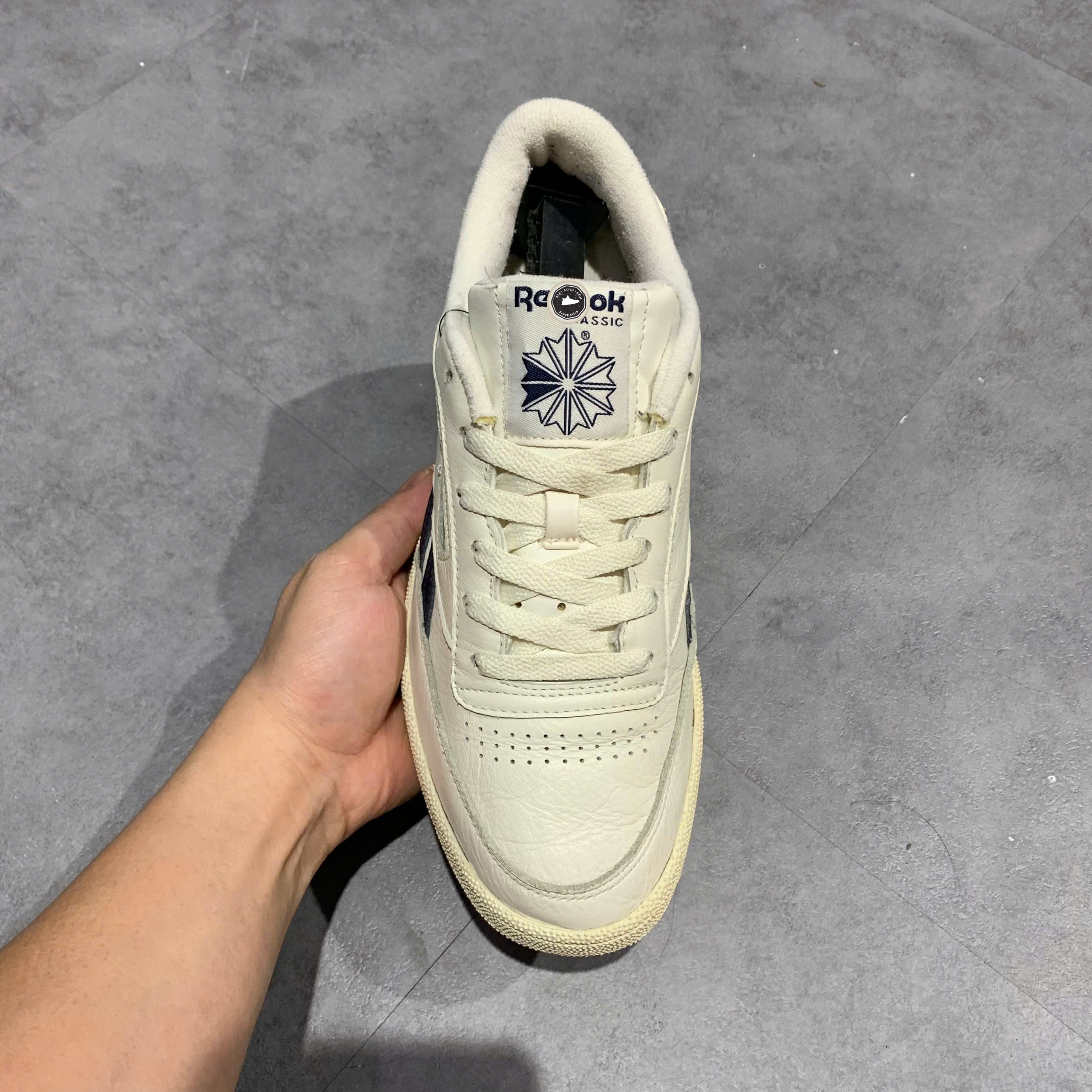 Giày Pickleball Reebok Club C Revenge Vintage Chalk Vector Navy - GW7262 - 40.5 - GIÀY 2HAND CHÍNH HÃNG PVN25283