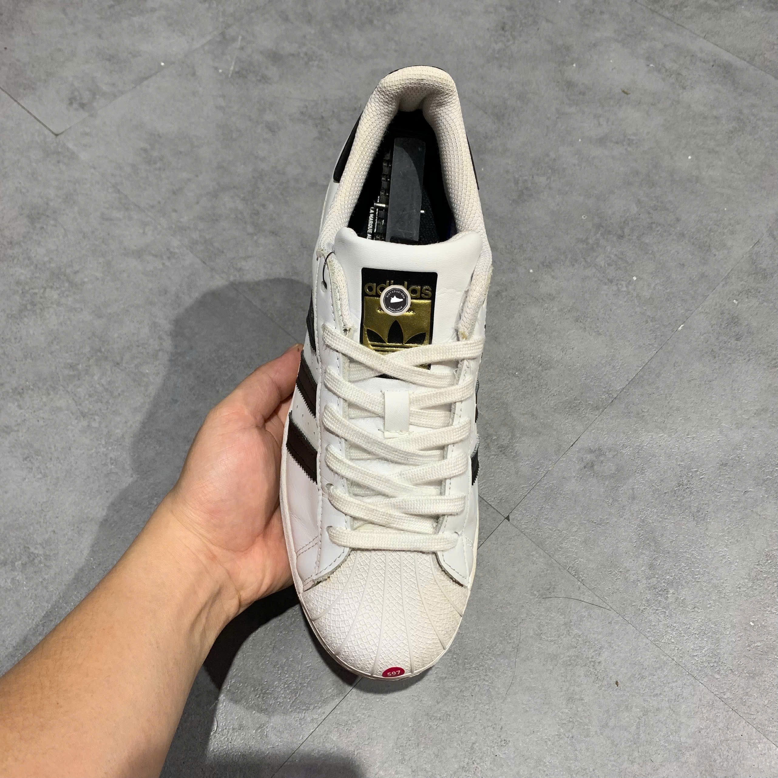 giay-thoi-trang Adidas Superstar White Black Gold - C77124 - Size 40 2/3 - GIÀY 2HAND CHÍNH HÃNG PVN25276