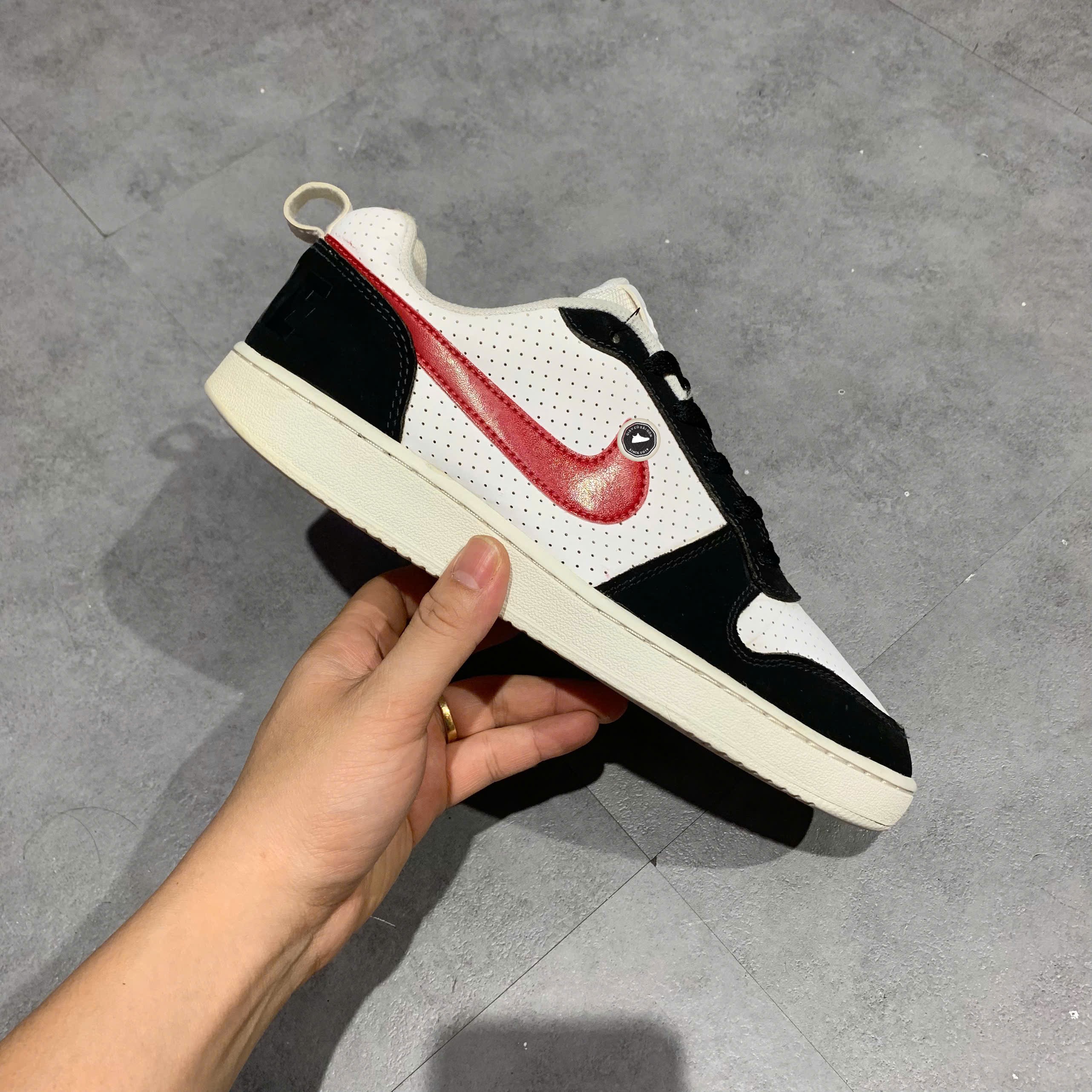 Nike Court Borough Low White Black University Red - 838937-102 - Size 41 - GIÀY 2HAND CHÍNH HÃNG PVN25493