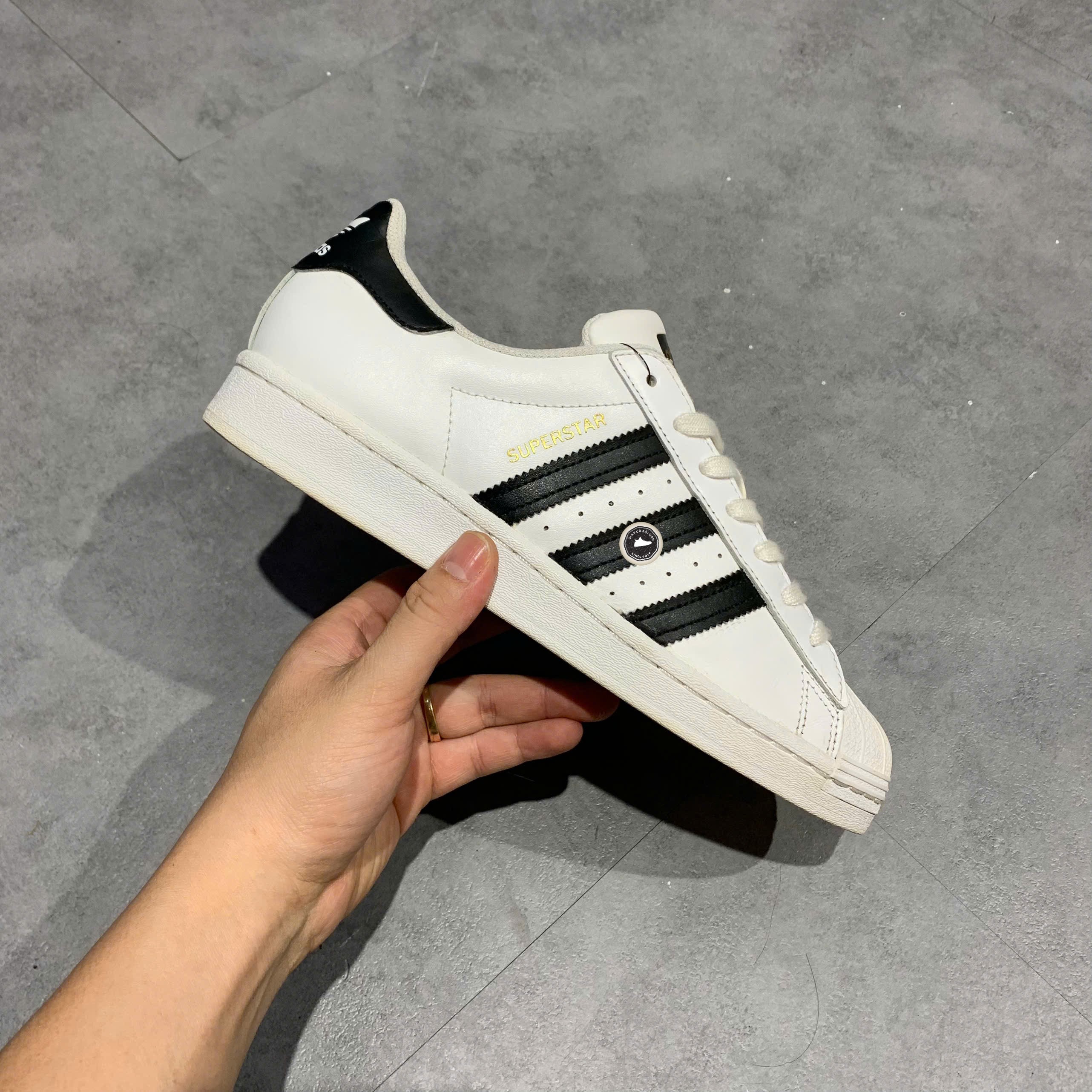 Adidas Superstar White Black Gold - C77124 - Size 40 - GIÀY 2HAND CHÍNH HÃNG PVN25357
