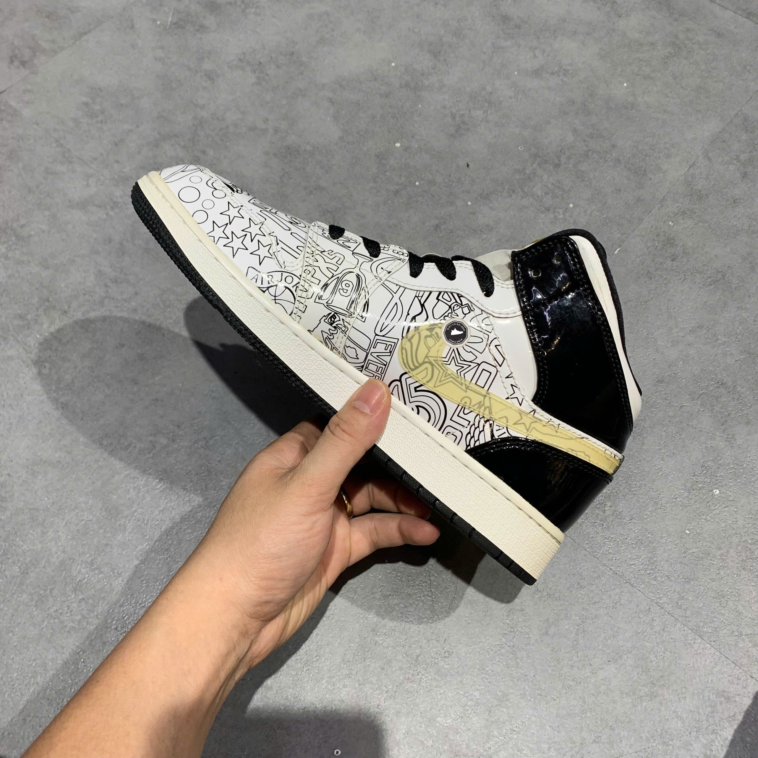 Nike Air Jordan 1 Mid SE GS 'DIY' - DC4099-100 - Size 40 - GIÀY 2HAND CHÍNH HÃNG PVN25381