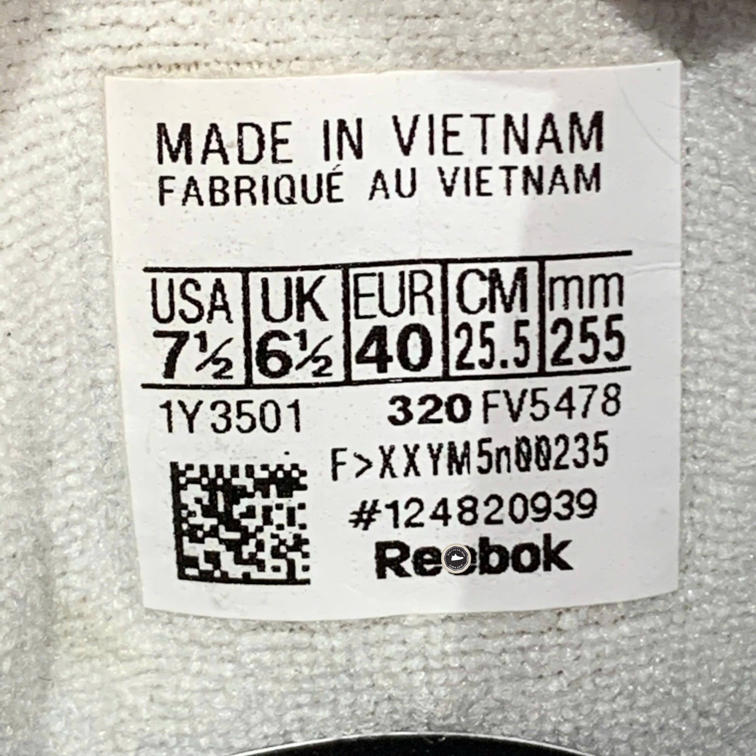 Reebok INTV 96 'White Black' - FV5478 - Size 40 - GIÀY 2HAND CHÍNH HÃNG PVN25349