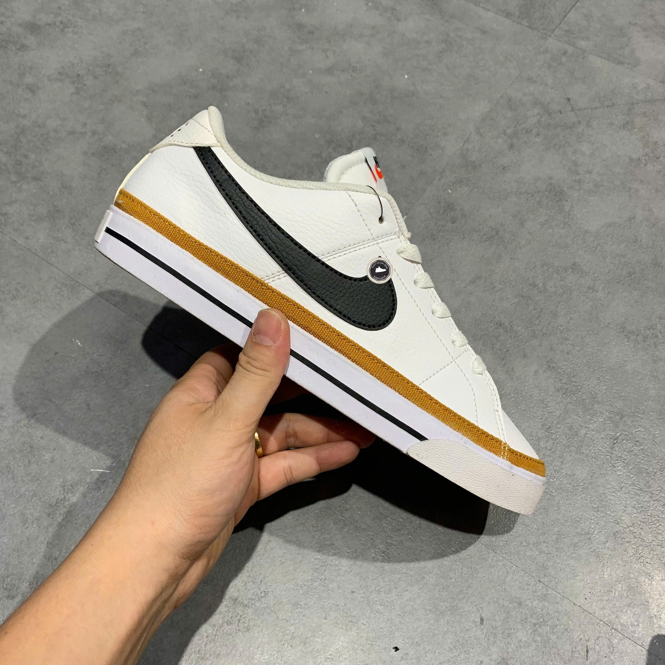 Nike Court Legacy White Black Desert Ochre - CU4150-102 - Size 41 - GIÀY 2HAND CHÍNH HÃNG PVN25458