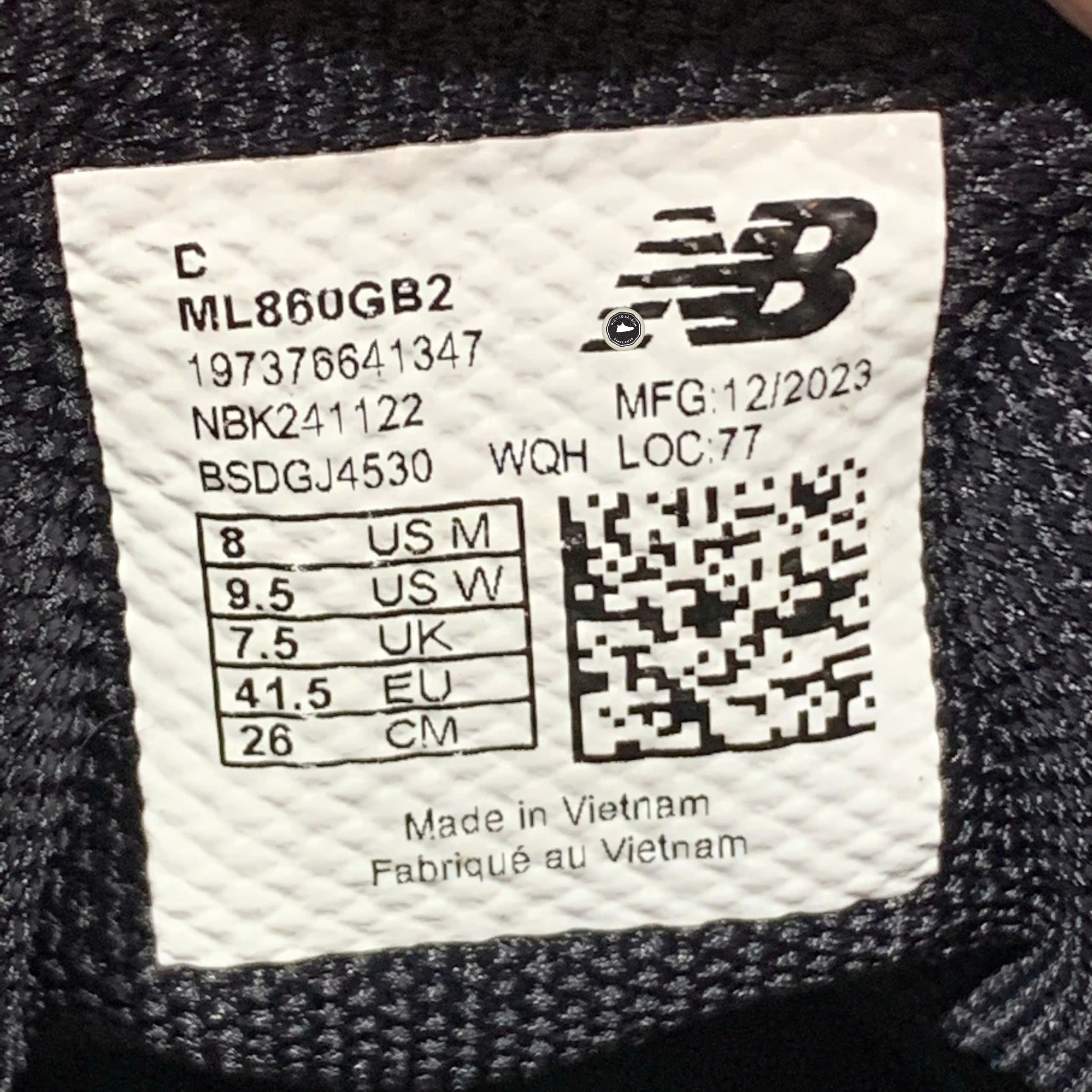 New Balance 860v2 Silver Black - ML860XD - Size 41.5 - GIÀY 2HAND CHÍNH HÃNG PVN25408