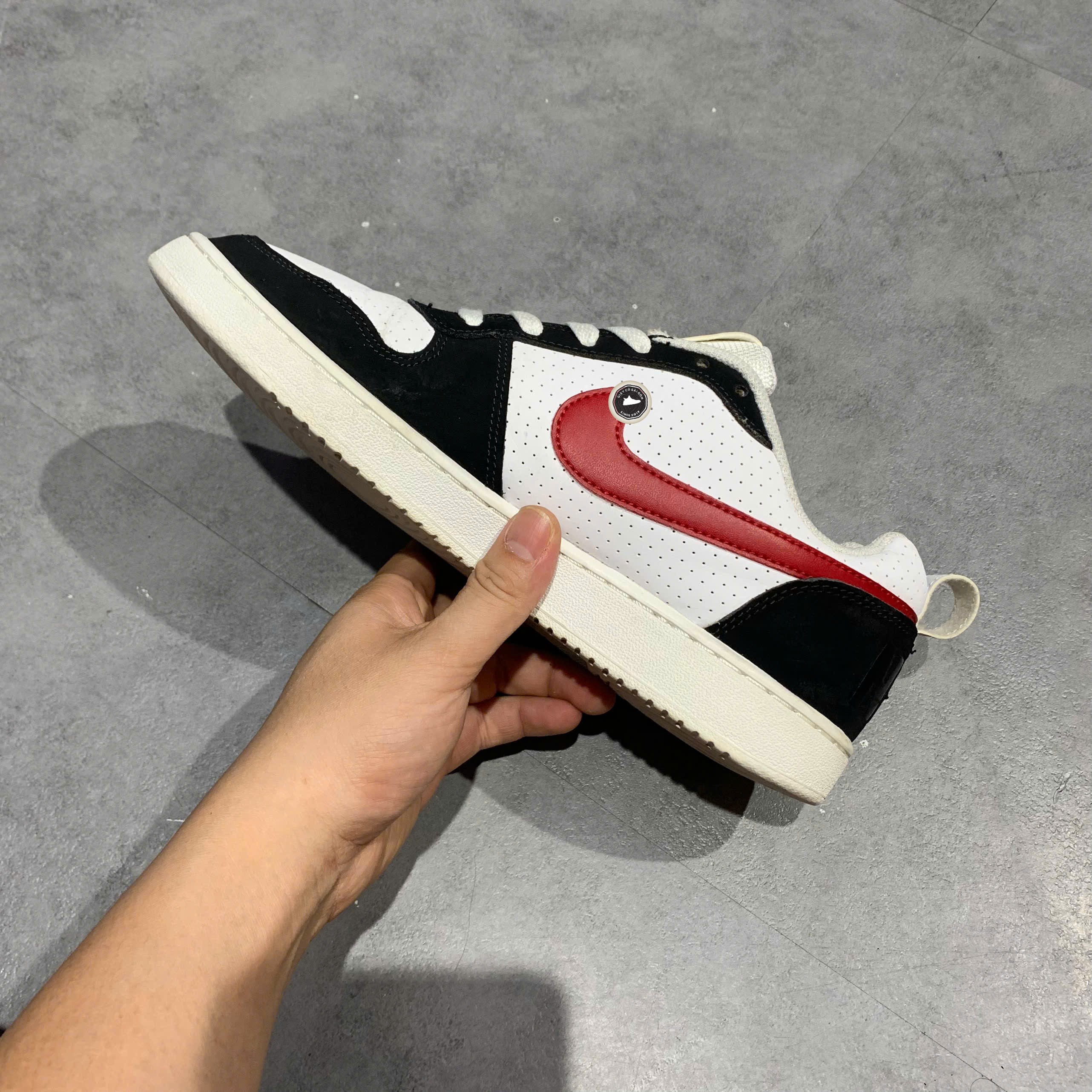 Nike Court Borough Low 2 White Black University Red - BQ5440-104 - Size 41 - GIÀY 2HAND CHÍNH HÃNG PVN25445
