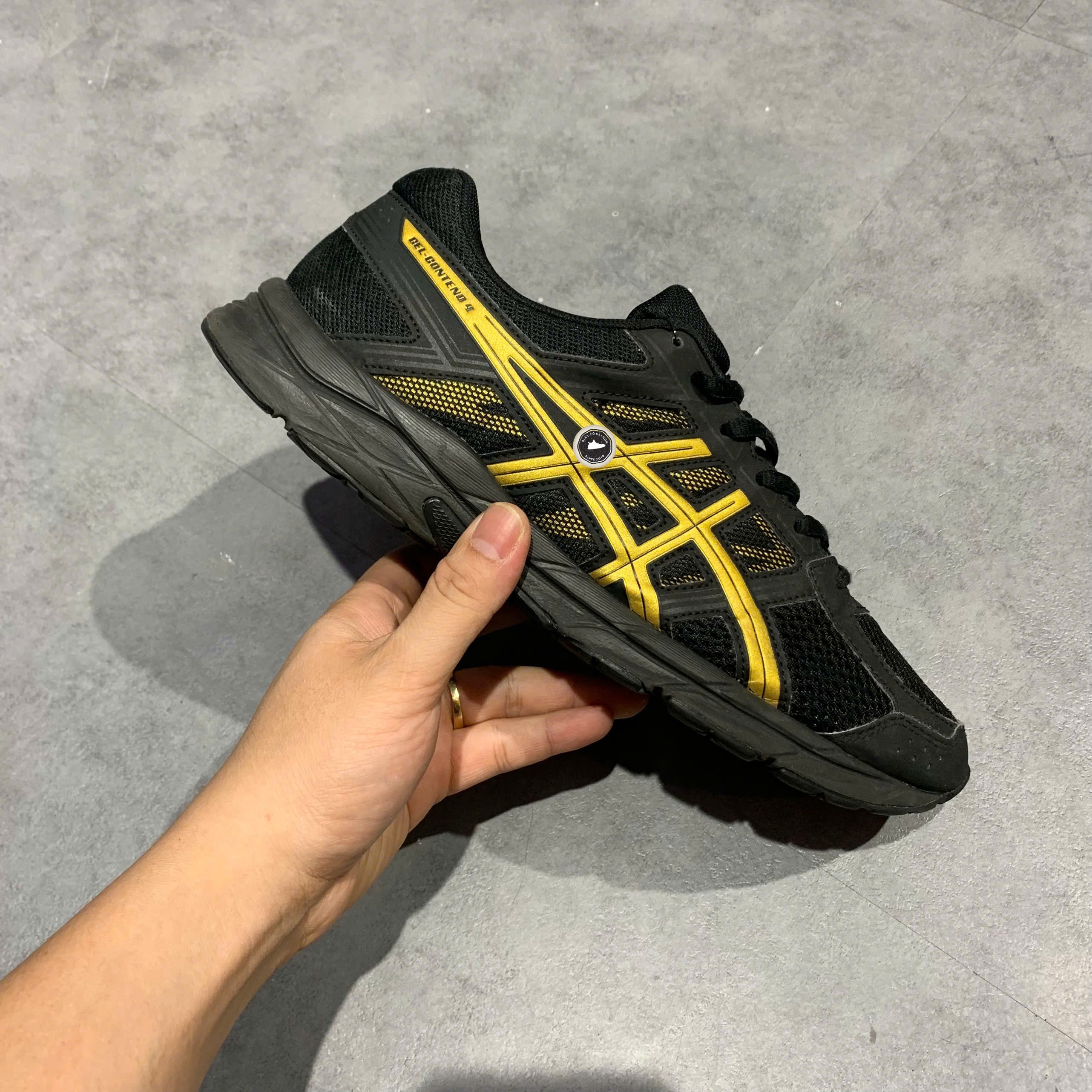 Asics Gel-Contend 4 Black Gold - T715N-9094 - Size 41.5 - GIÀY 2HAND CHÍNH HÃNG PVN25396