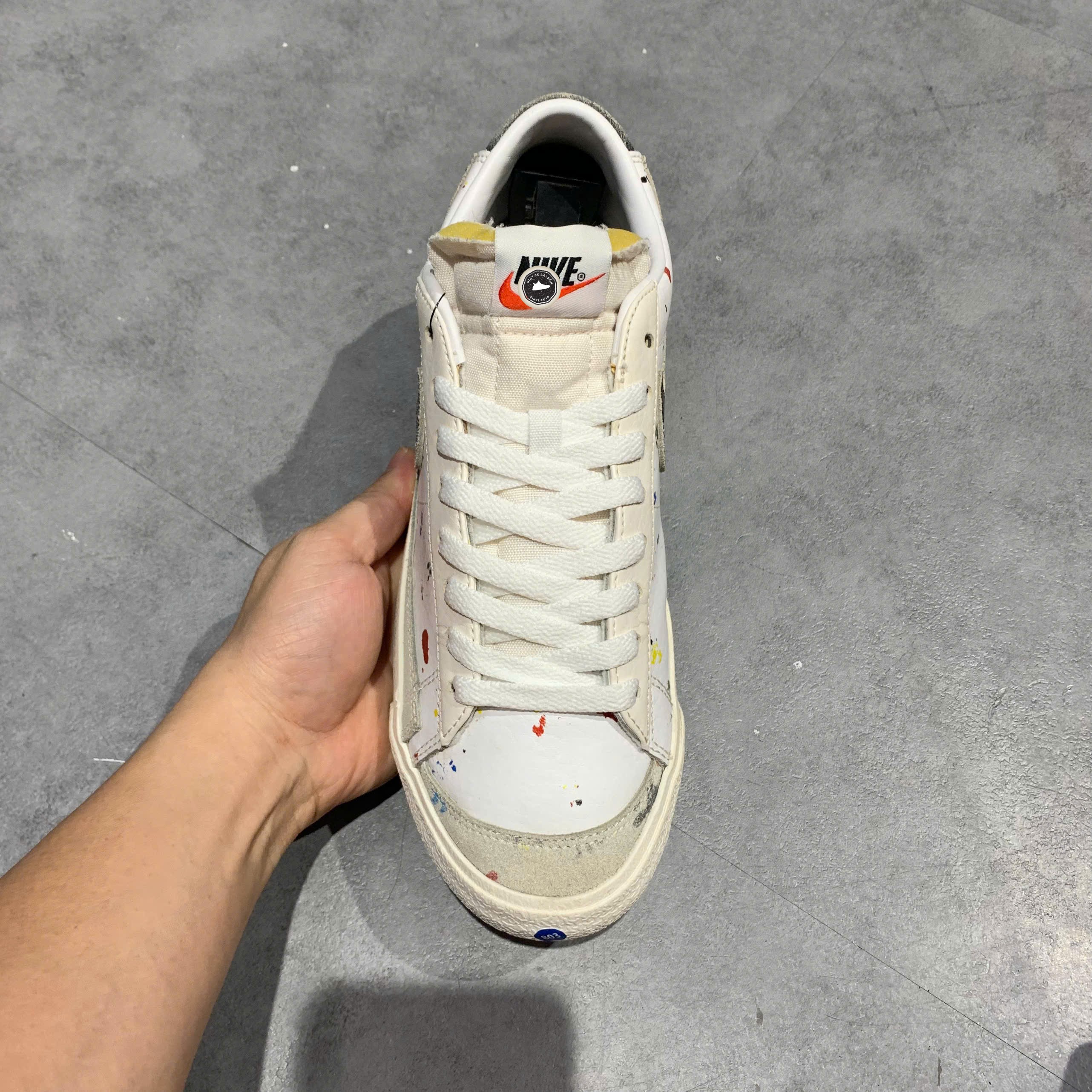 Nike Blazer Low '77 Paint Splatter - DJ1517-100 - Size 41 - GIÀY 2HAND CHÍNH HÃNG PVN25415