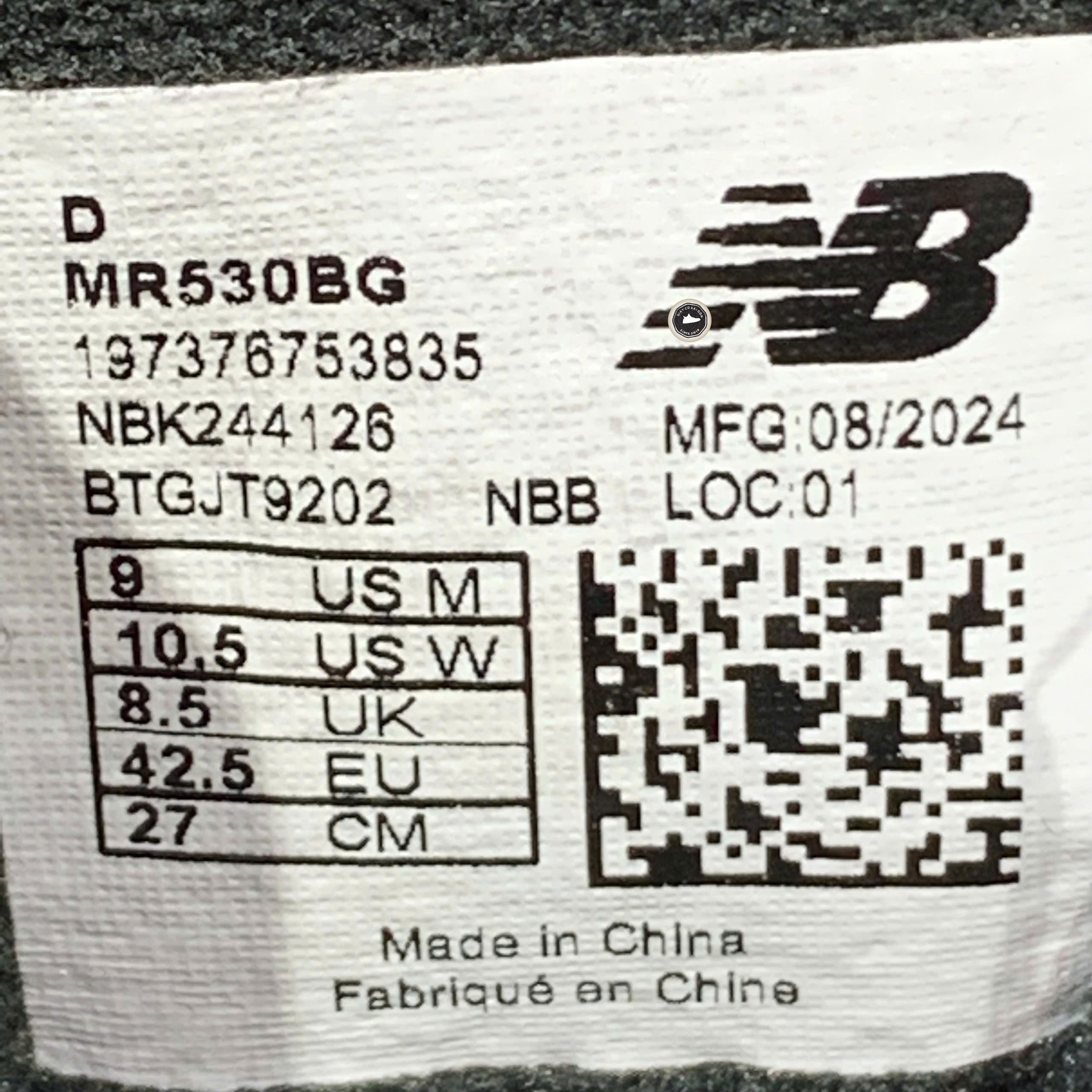 New Balance 530 Black Silver - MR530BG - Size 42.5 - GIÀY 2HAND CHÍNH HÃNG PVN25572