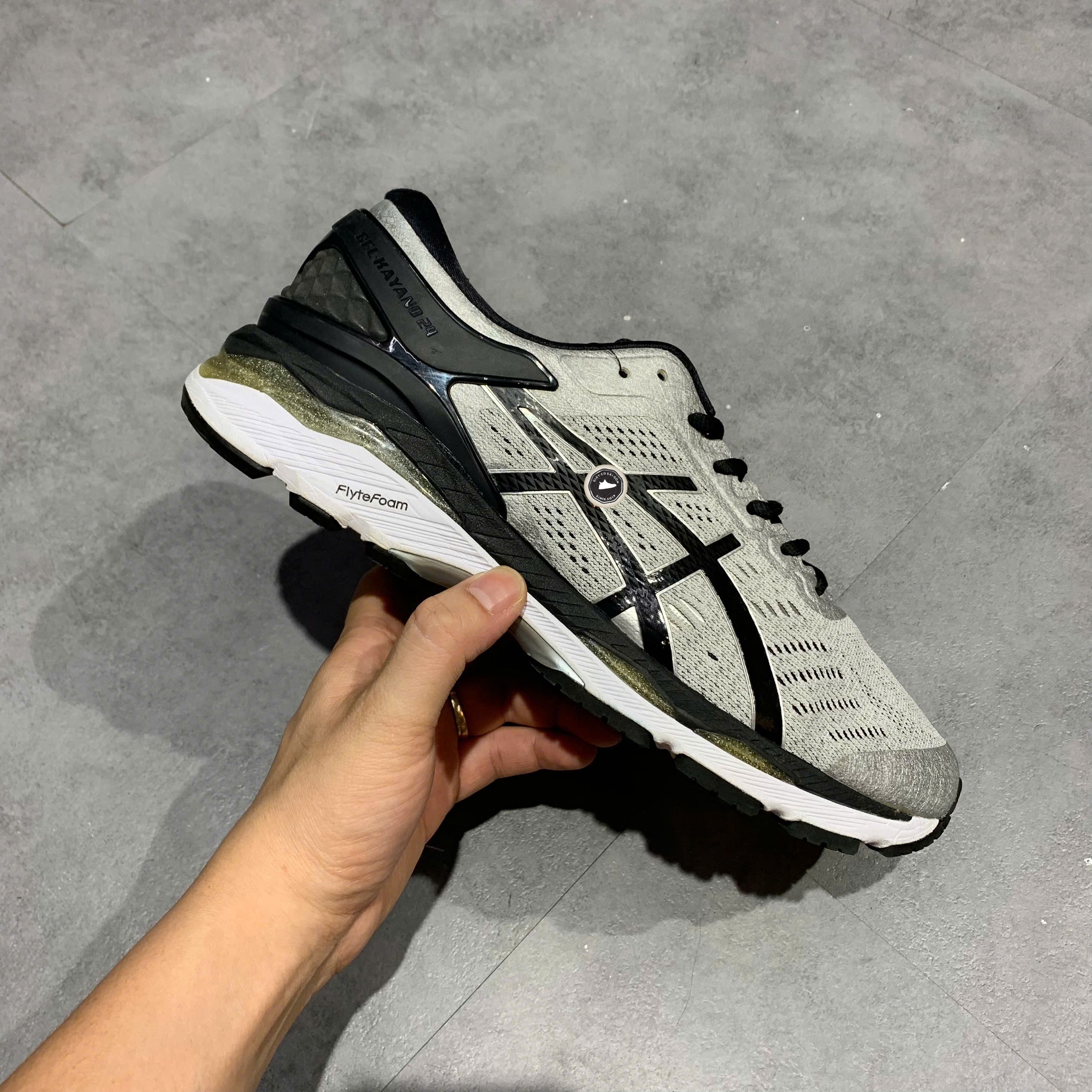 Asics Gel-Kayano 24 Silver Black (4E Extra Wide) - T7A1N - Size 42 - GIÀY 2HAND CHÍNH HÃNG PVN25607