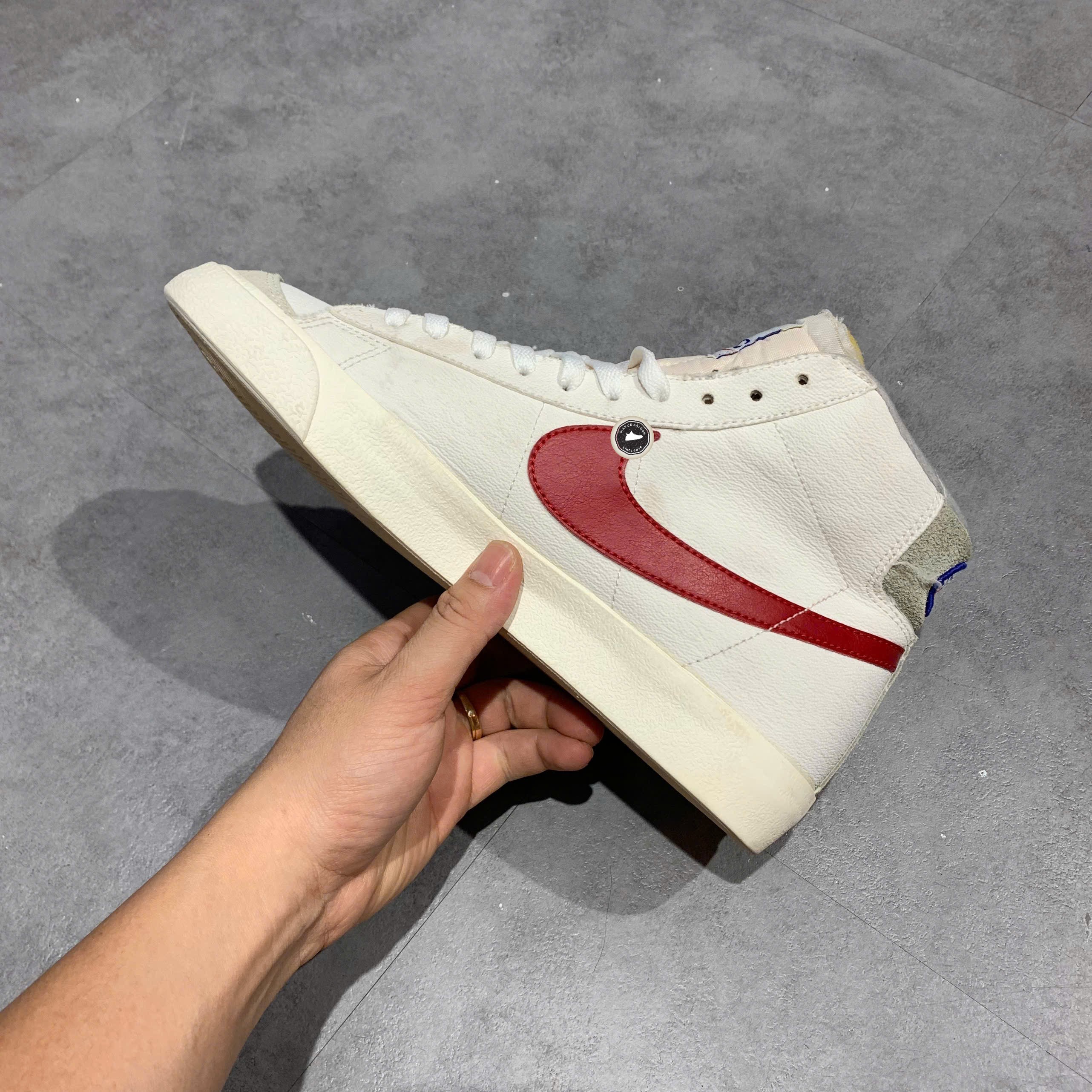 Nike Blazer Mid '77 Athletic Club White Gym Red - DH7694-100 - Size 42.5 - GIÀY 2HAND CHÍNH HÃNG PVN25559