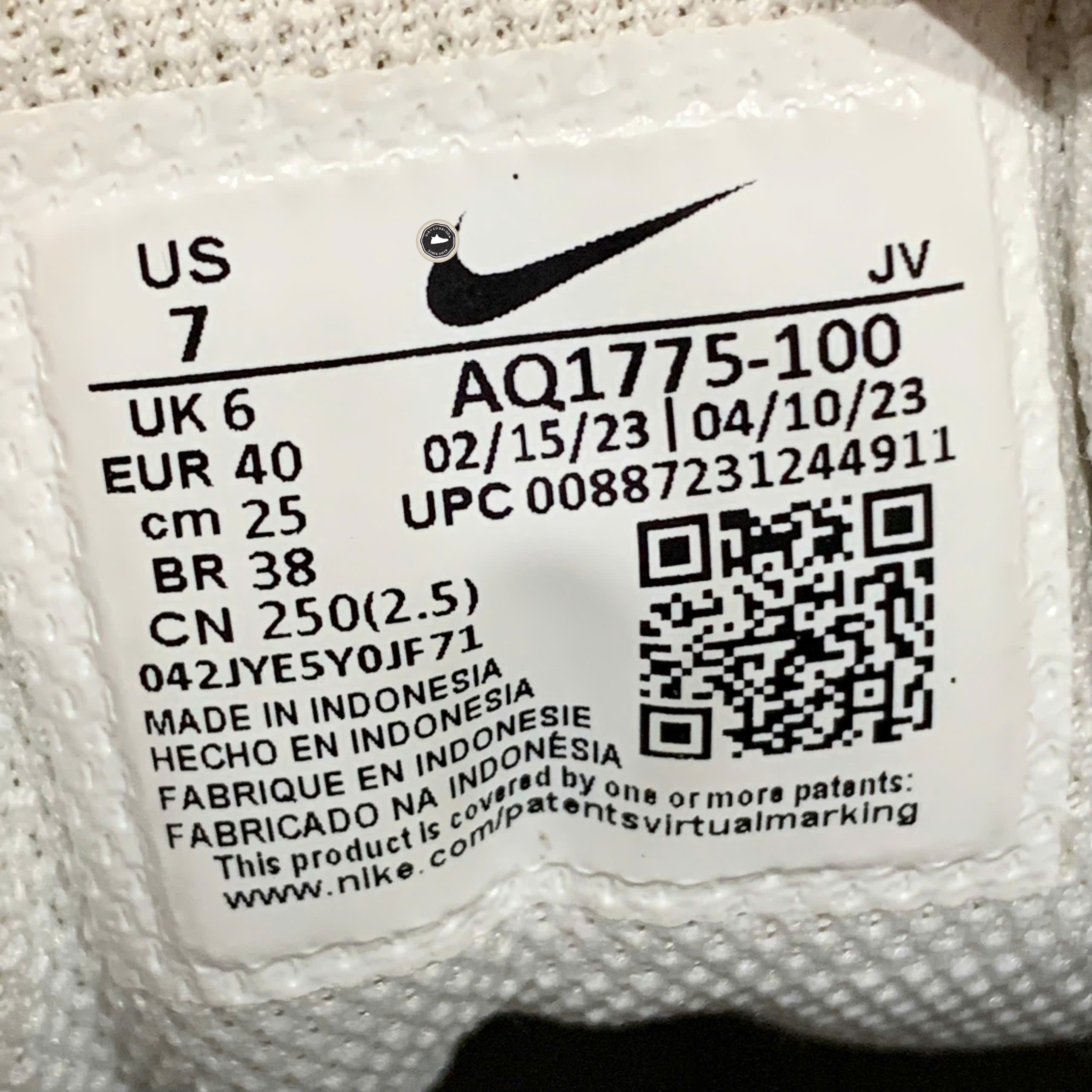 Nike Ebernon Low Triple White - AQ1775-100 - Size 40 - GIÀY 2HAND CHÍNH HÃNG PVN25771