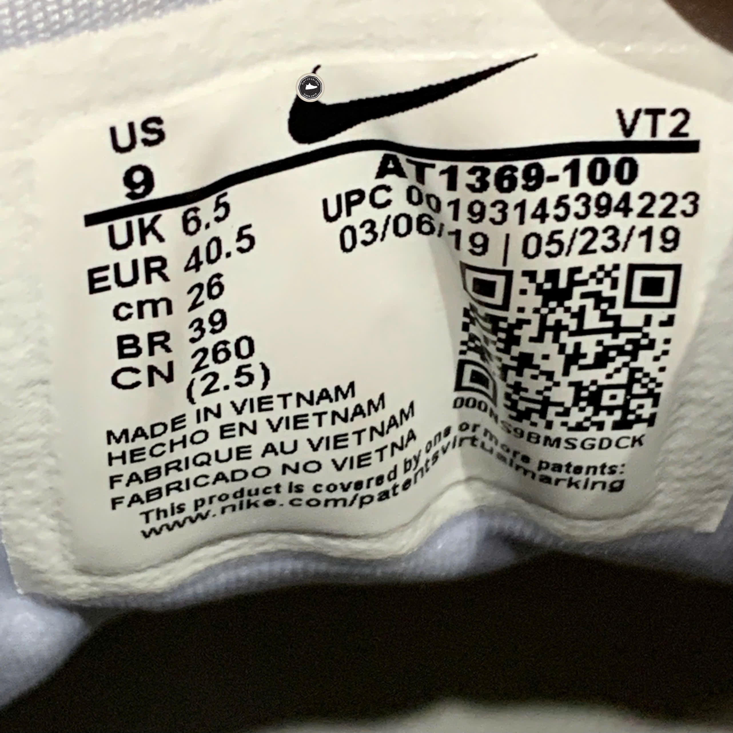 Nike Legend React 2 White Pure Platinum - AT1369-100 - Size 40.5 - GIÀY 2HAND CHÍNH HÃNG PVN25758