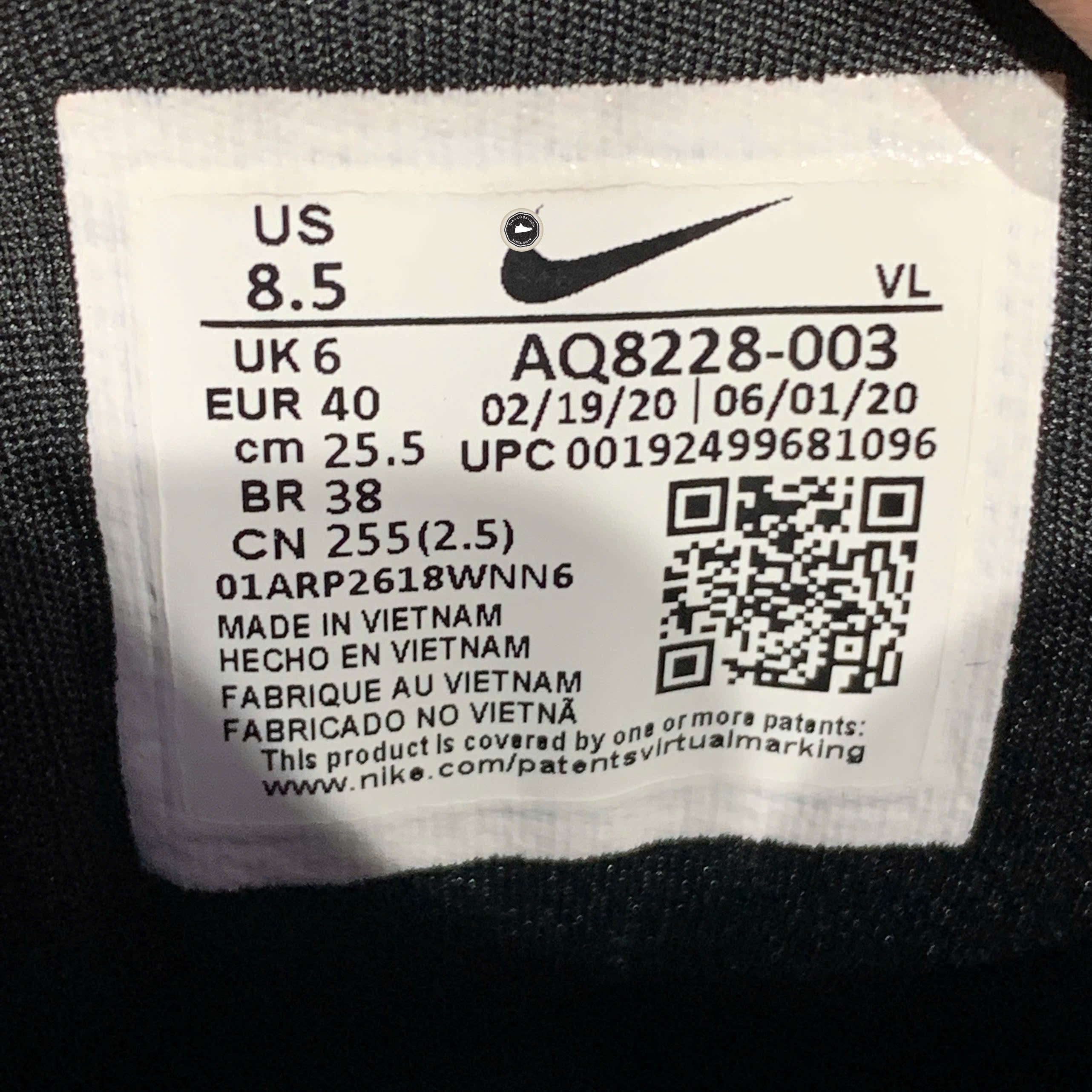 Nike Air Zoom Winflo 6 Black White - AQ8228-003 - Size 40 - GIÀY 2HAND CHÍNH HÃNG PVN25770