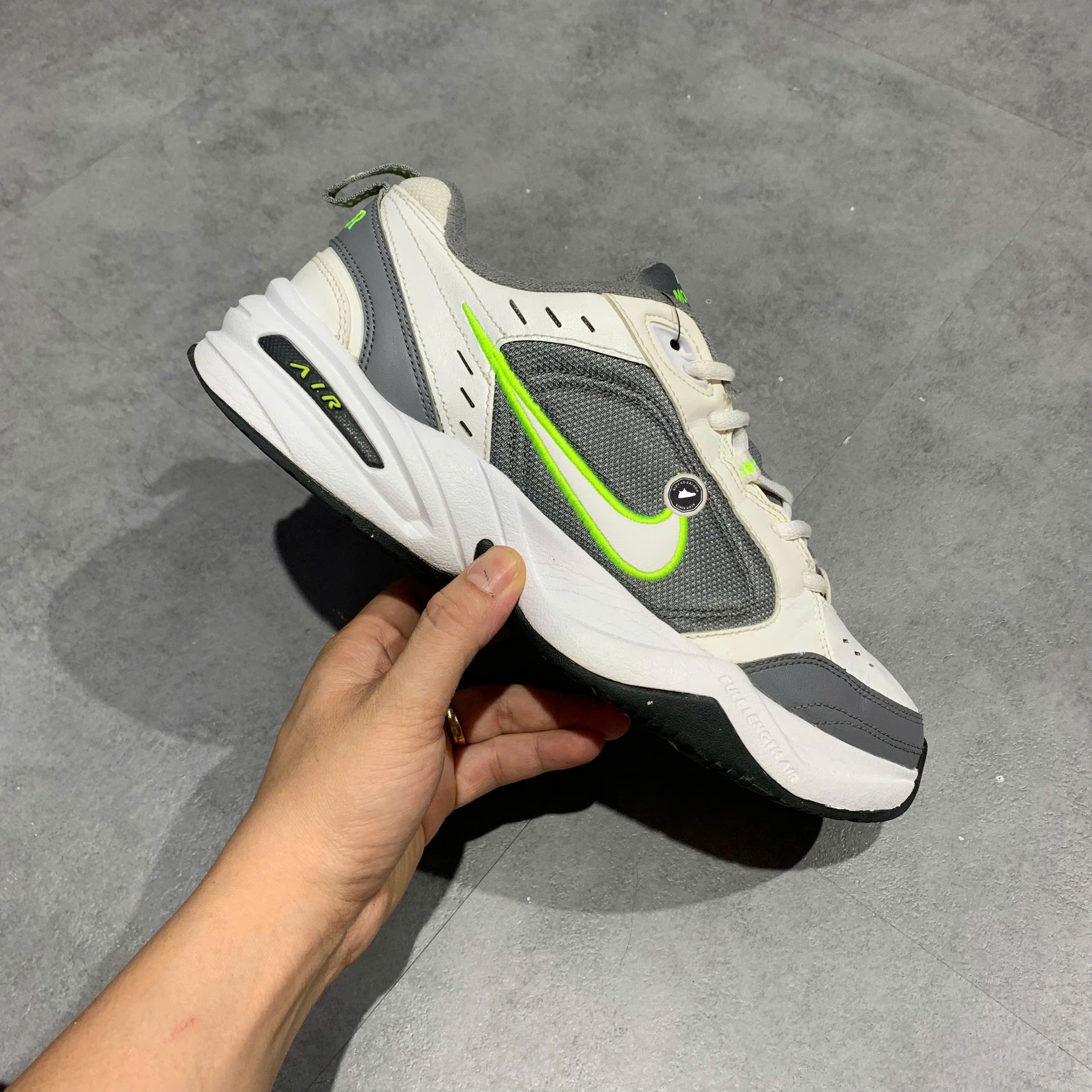 Nike Air Monarch IV White Cool Grey Volt - 415445-100 - Size 42.5 - GIÀY 2HAND CHÍNH HÃNG PVN25833