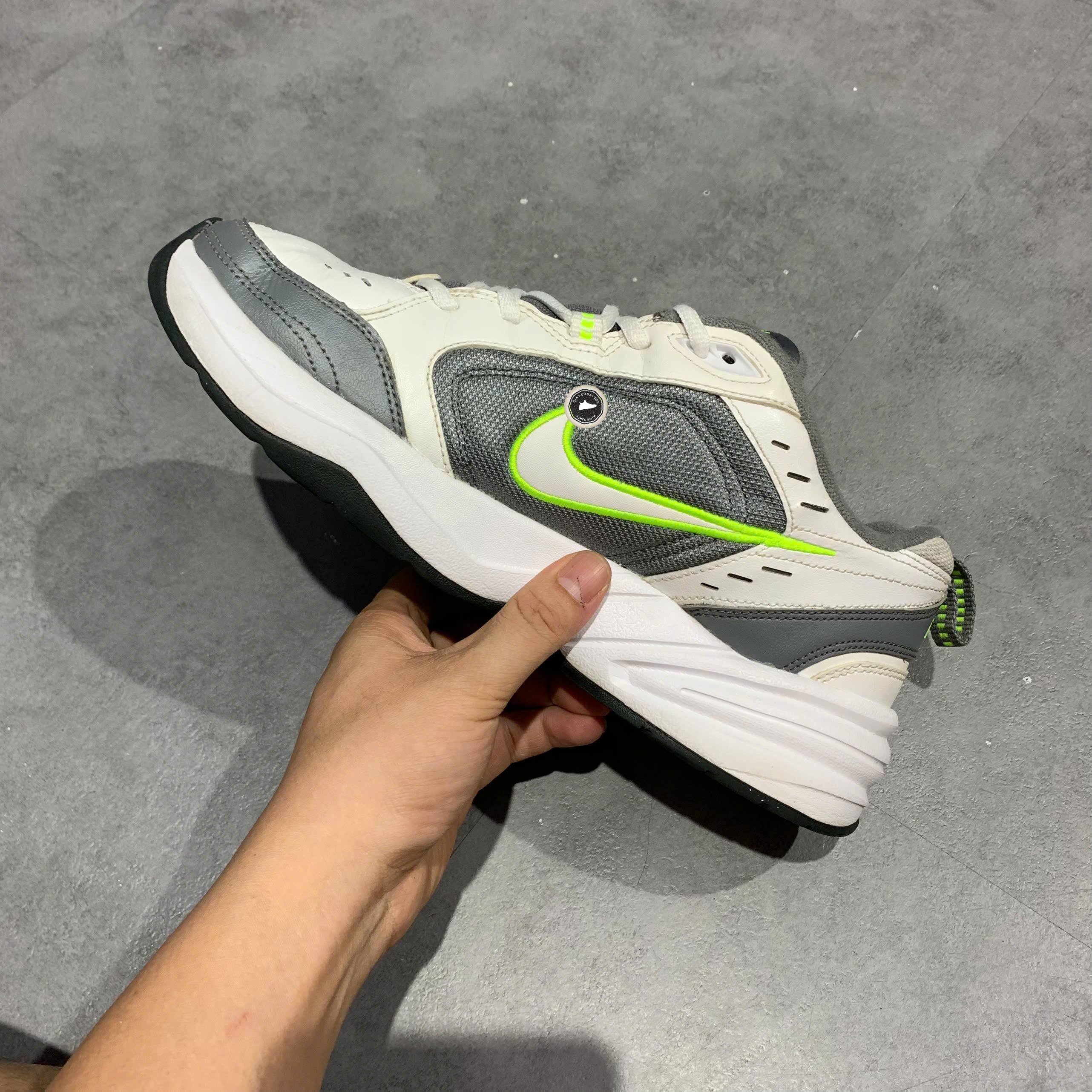 Nike Air Monarch IV White Cool Grey Volt - 415445-100 - Size 42.5 - GIÀY 2HAND CHÍNH HÃNG PVN25833