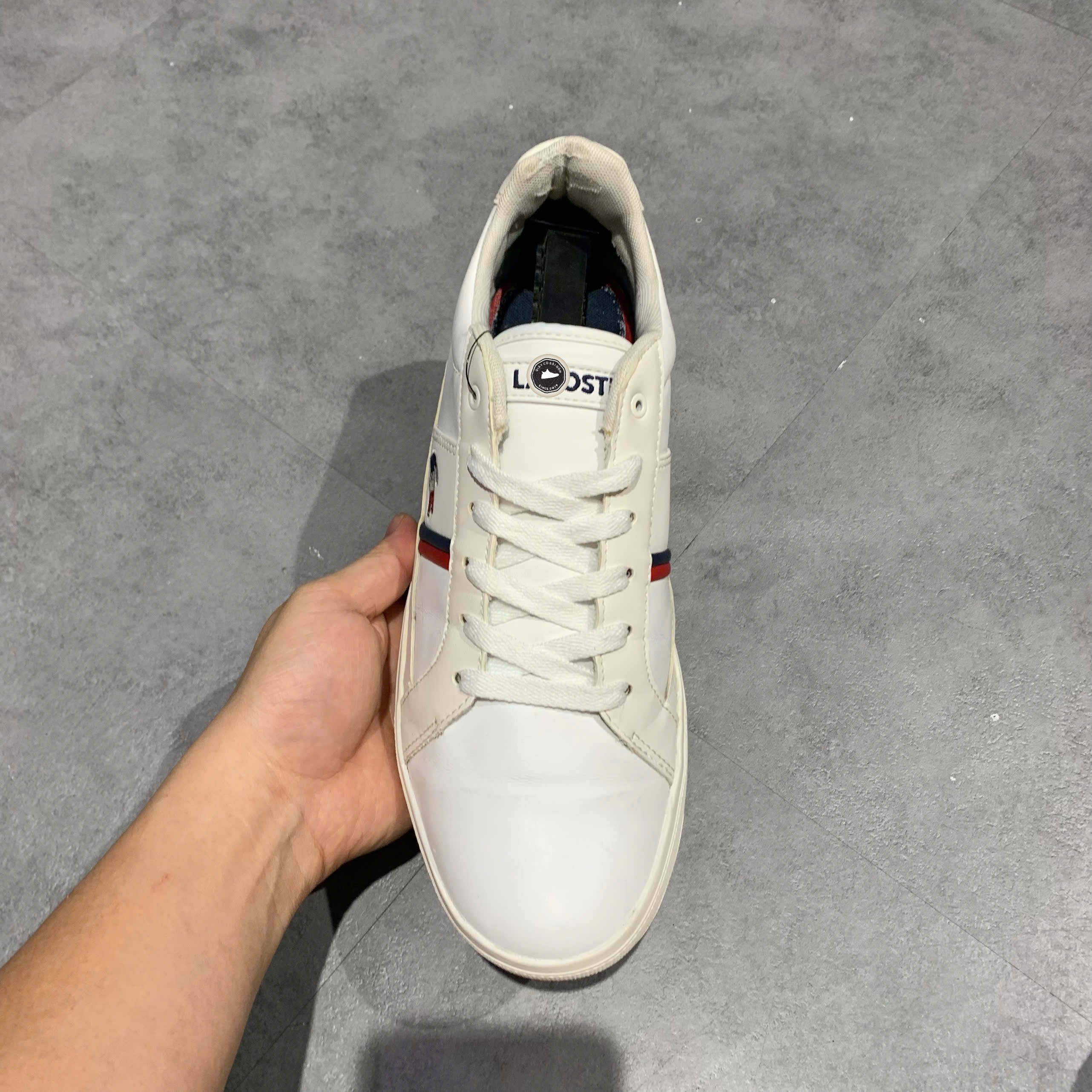 Lacoste Europa TRI 1 White Navy Red - 7-39SMA0031407 - Size 42 - GIÀY 2HAND CHÍNH HÃNG PVN25945